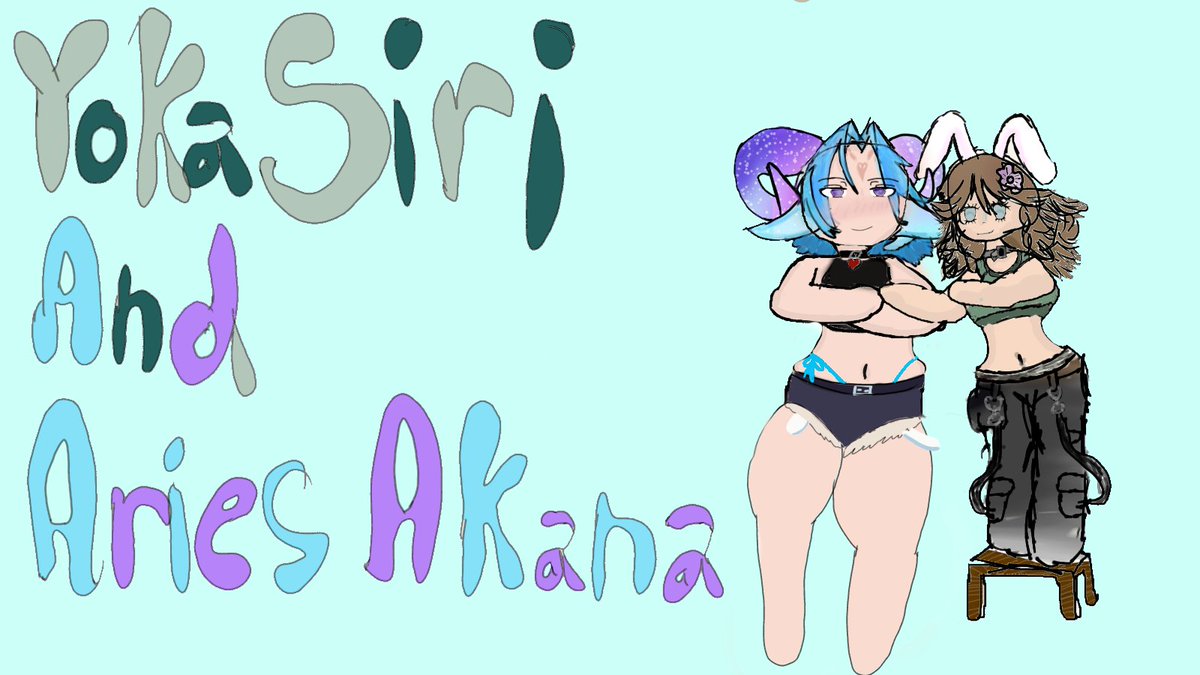 1V0RI3's tweet photo. I drew one of my favorite VTuber duos, @AriesAkana  and @YokaSiri  
Hope you had a great time at OffKai! https://t.co/tT2F8sjSka