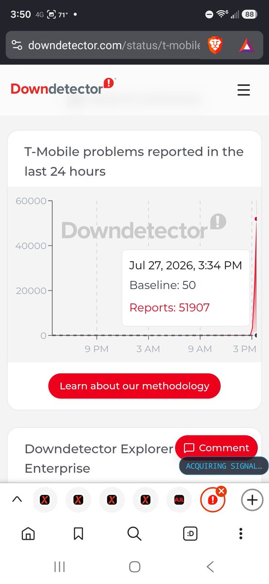 nickybvp's tweet photo. Yeah, I think this is a massive cy rattan k or something infrastructural majorly down All 3 Big Cell networks #tmobile #at&t #att #Verizon #cellphoneoutage #nationalcelloutage wtf is going on.... https://t.co/QF9qFUF3AA