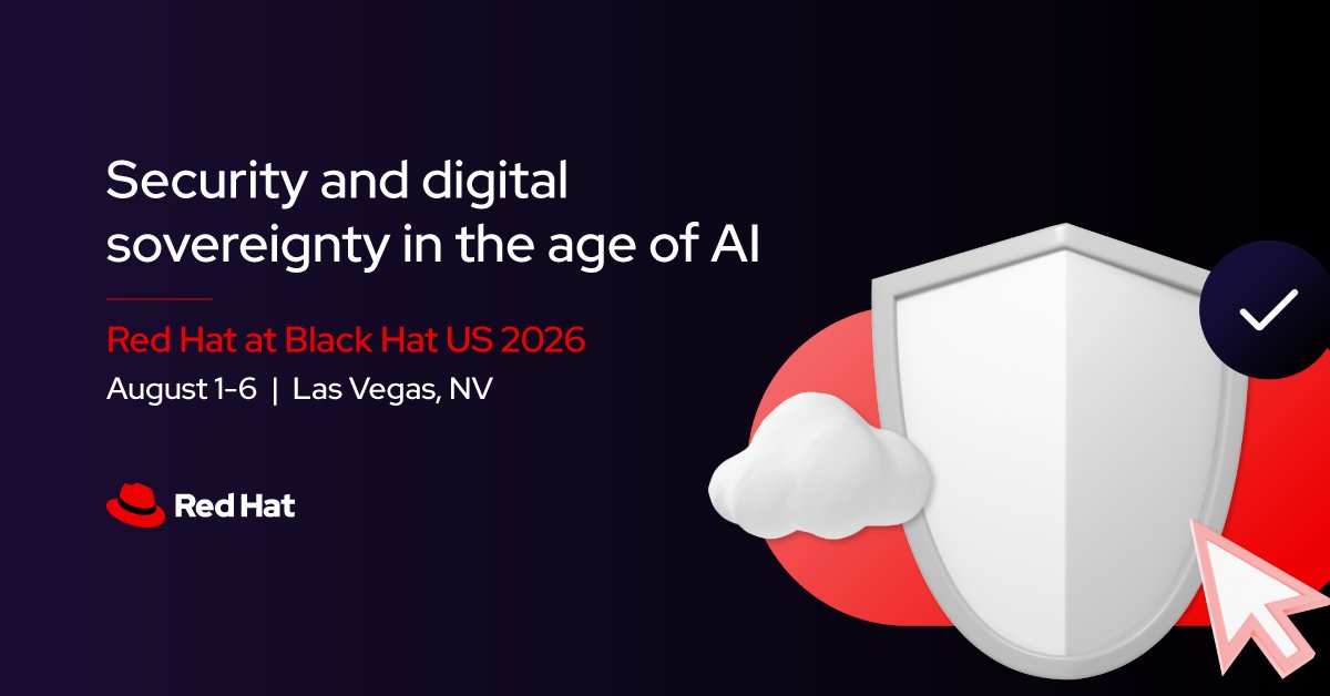 RedHatEvents's tweet photo. Will you be at @BlackHatEvents? Plan to stop by the Red Hat booth, #3361, to learn about safeguarding against #Linux, software supply chain, and other security attacks in the #HybridCloud. #BHUSA https://t.co/zh2Wp2Fsj1 https://t.co/ZfyQCFT9m8