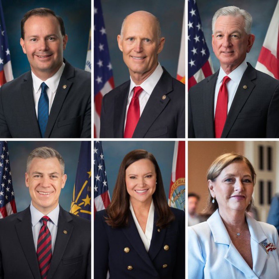 bennyjohnson's tweet photo. THREE MORE Senators are calling for the Senate to SKIP August Recess until the SAVE America Act is passed.

Here's the updated roster of patriots:

-Mike Lee
-Rick Scott
-Tommy Tuberville
-Jim Banks
-Ashley Moody
-Darline Graham

Every single GOP Senator should join them. https://t.co/xILU3HfSrs