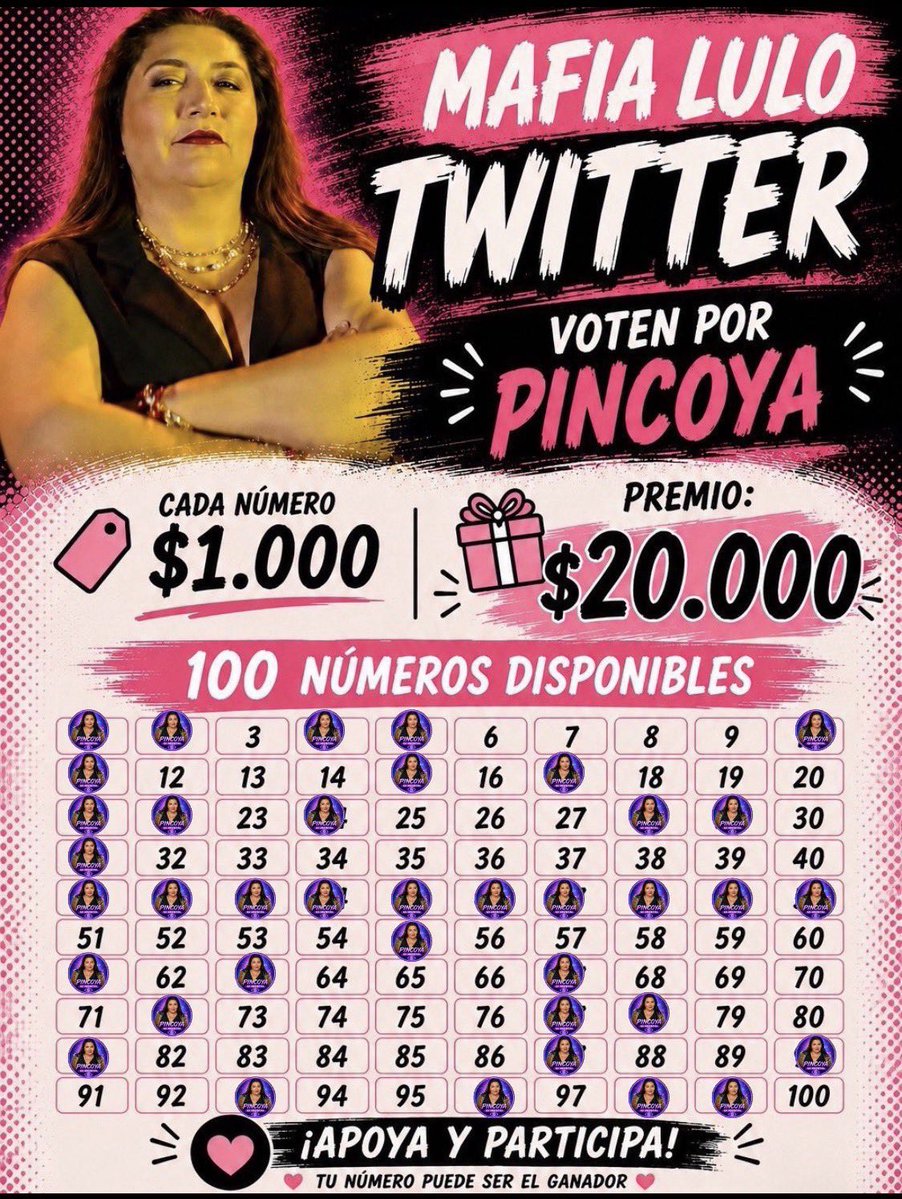 FandomMafialulo's tweet photo. ¡RIFA ACTUALIZADA!
¡Apoya a nuestra Pincoya! Compren números y ayúdala a seguir en la casa. Datos de tranferencia al DM
CUENTA RUT Y PREX 
COLA AL 9009 
#GranHermano https://t.co/57bY72PIZx