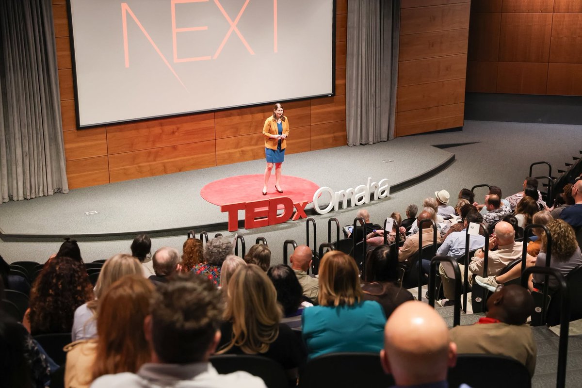 TEDxOmaha's tweet photo. The energy of a live audience. The anticipation before each speaker takes the stage. The conversations that continue long after the final applause. Experience #TEDxOmaha2026 on Friday, Oct. 9. at @CreightonBiz!  🎟️Tickets are on sale now at https://t.co/ttrDa1yiWD https://t.co/iQkzej4TJI