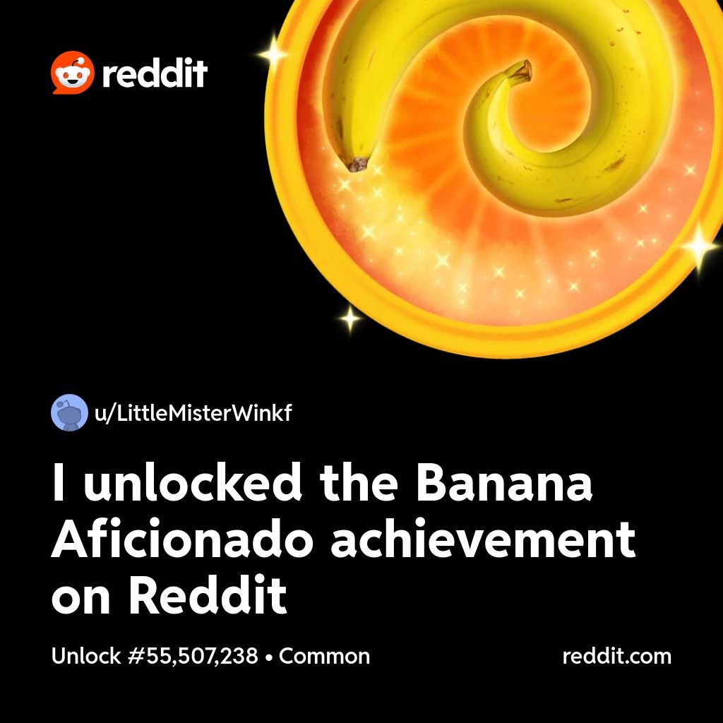 JoshWinkf's tweet photo. “Unlocked the Banana Aficionado achievement on Reddit” 🎅🏾 https://t.co/4oXTZjiYWn