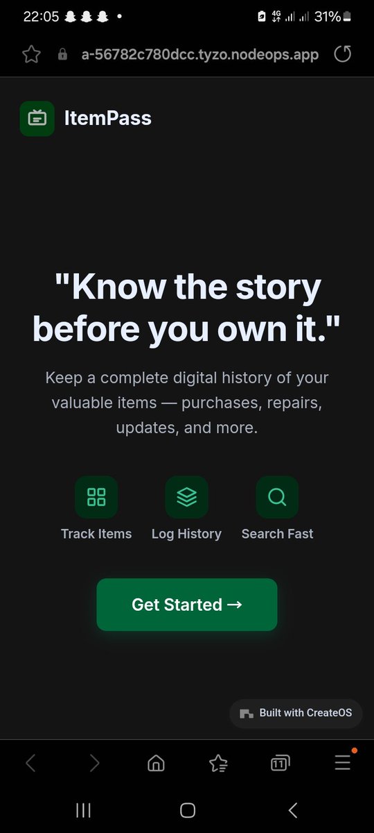 jemmyboot's tweet photo. We keep digital records for ourselves but not for things we own. I built ItemPass to help track purchases,repairs,servicing and important updates in one place.
Build link:https://t.co/CaSzlFr47f
#builditnow @NodeOpsHQ 
Every item has a story why not keep it. https://t.co/4o8lOQM50c