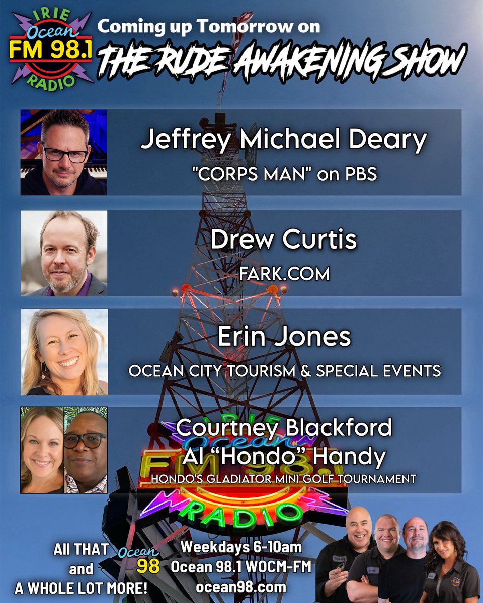 Ocean98WOCM's tweet photo. Coming up tomorrow morning! https://t.co/nA1za8XU0P #ocean98 #ocmd #bulldogsrudeawakeningshow #voiceofthecommunity #thankyouforlistening https://t.co/yla5MSDwwQ