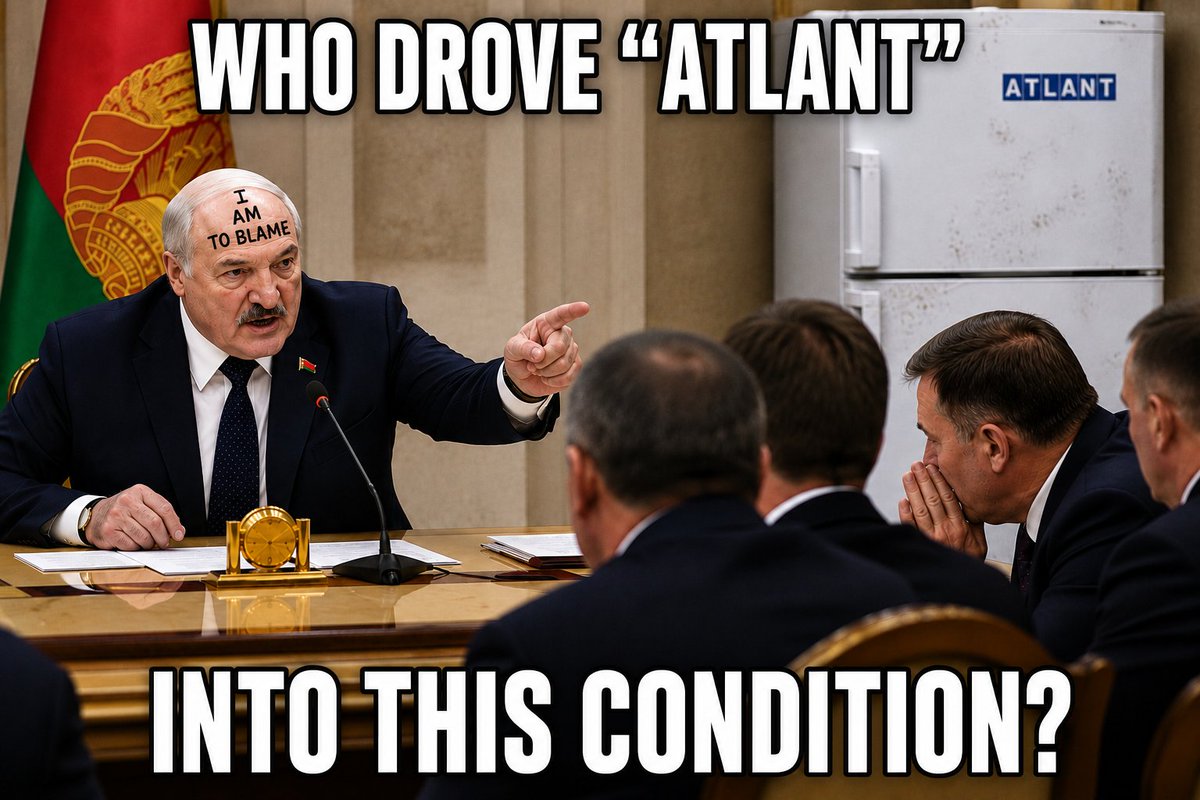 osbbelpol's tweet photo. The mustached dictator lashed out at the quality of Atlant's products.

Let's not point fingers at who's really to blame. 😂🤪 https://t.co/LSqHX6eVD6