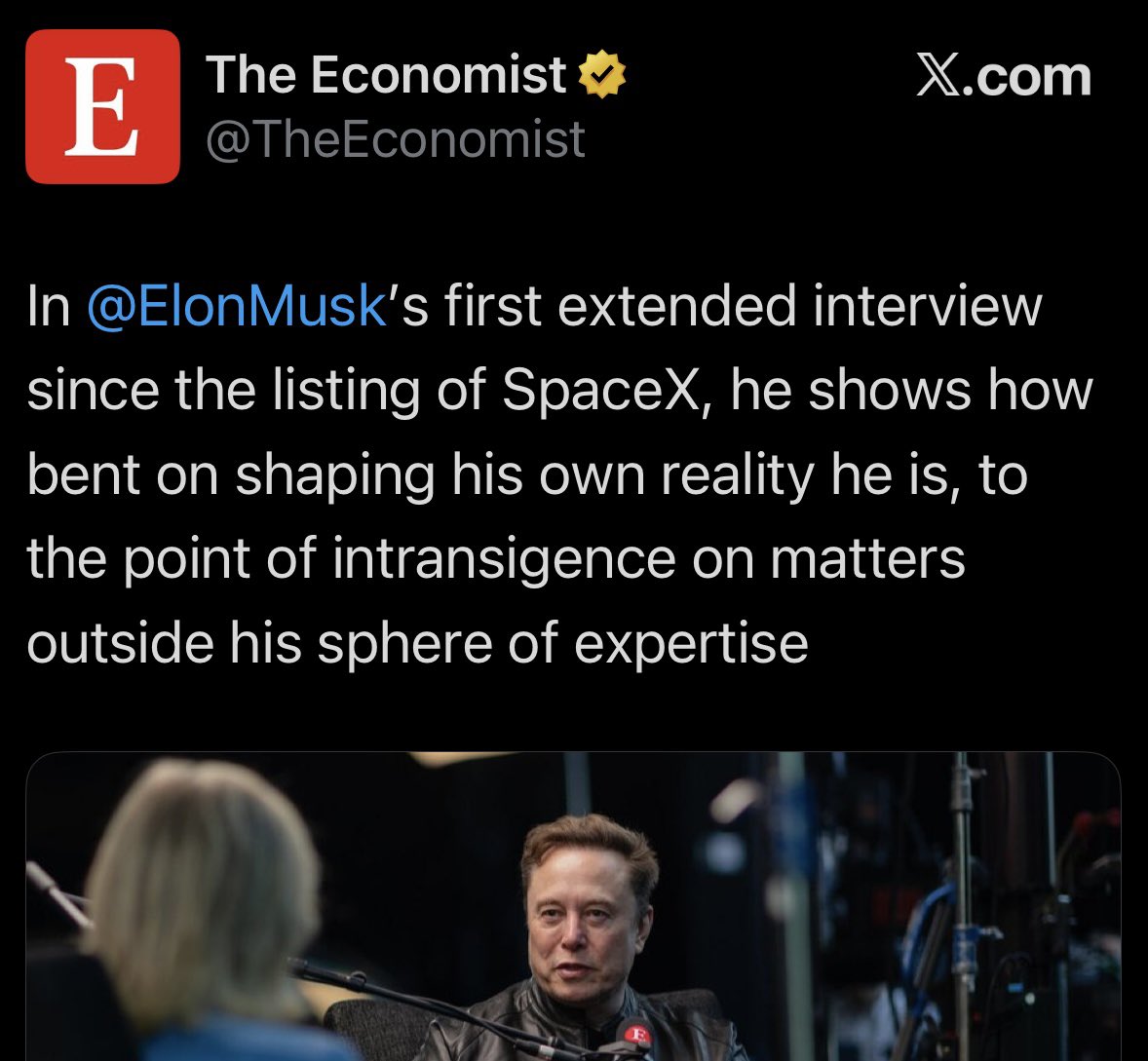 WR4NYGov's tweet photo. 2002-2004: Software guy thinks he can build rockets and cars

2016: Car guy thinks he can do brain surgery

2018: American guy thinks he can build factory in China

2022: Hardware guy thinks he can do software

2026: “matters outside his sphere of expertise” https://t.co/KKO1NHkEm6
