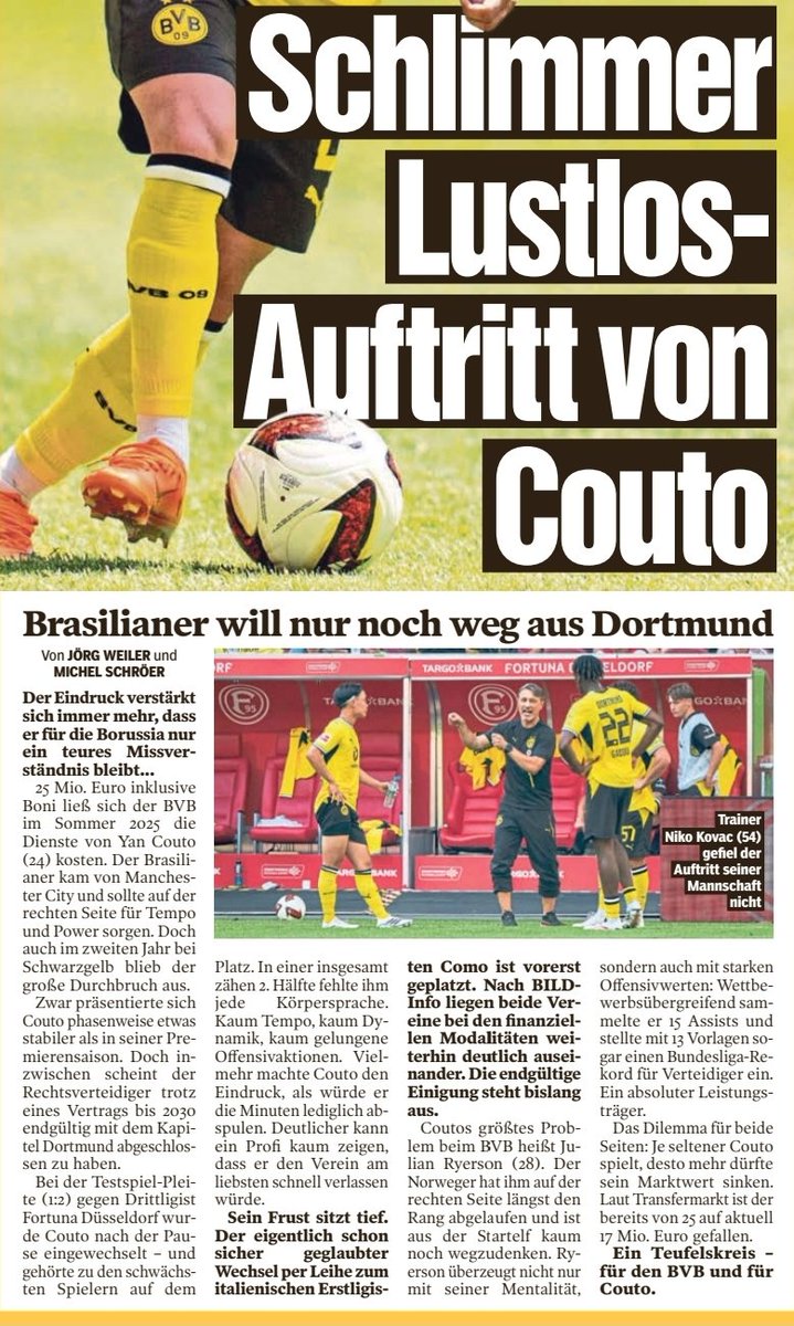 BehVauBehNews's tweet photo. Beitrag aus der Bild (27.07.26) 
#bvb #dortmund  #Bundesliga #borussia #bellingham #asllani  #FIFACWC #sancho #FIFAWorldCup #kovac #schlotterbeck #Kovac #adeyemi  #Guirassy #westfalenstadion  #kicker #ChampionsLeague #reggiani #ricken #nrw #signalidunapark #reus #prates https://t.co/d4bgIMxU0N