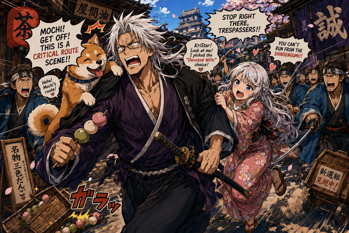 LilaStarGm's tweet photo. It's OtoMonday! We start Hakuoki: Kyoto Winds tonight! Lilan is excited! Kri is indifferent! Join as at 6pm est! https://t.co/pu4bw9tenC
