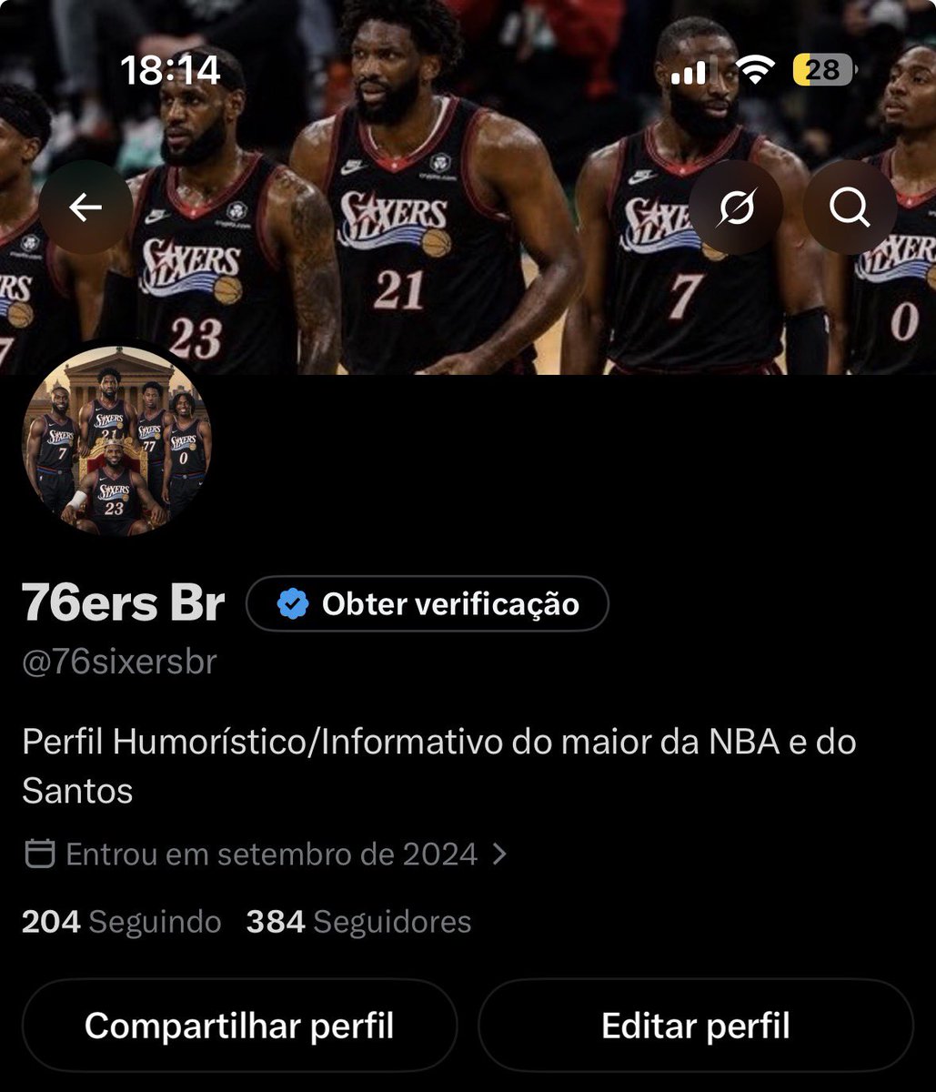 76sixersbr's tweet photo. Quem vai ajudar com 16 seguidores pra bater os 400 https://t.co/anhIwHs7Pq
