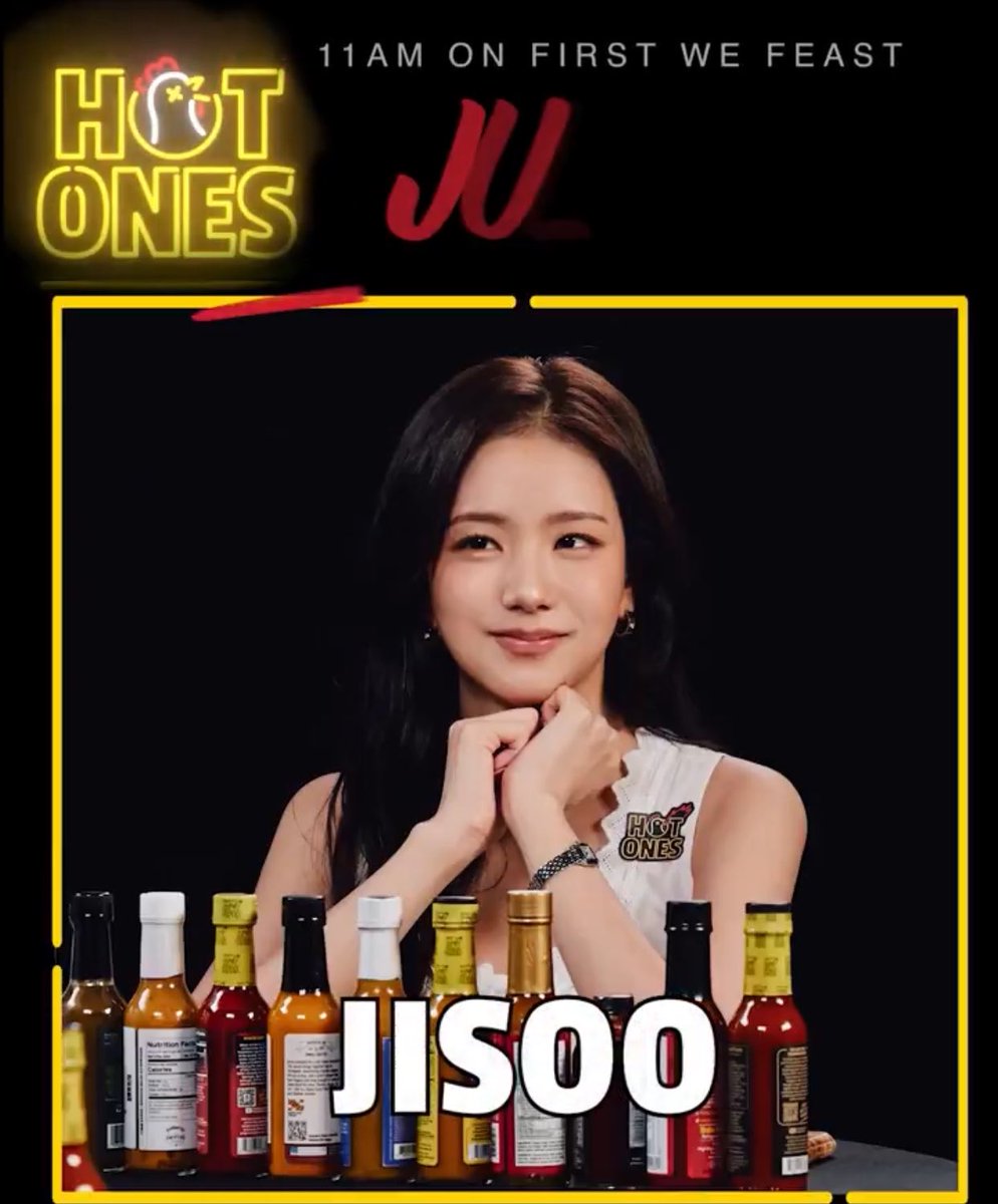 pinksview's tweet photo. JISOO is set to be on the Hot Ones this week on Thursday @ 11AM ET. https://t.co/0O97VYfhTc