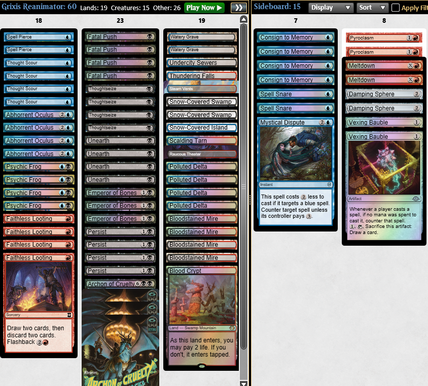 JPA93mtg's tweet photo. Modern Challenge 1st place perfect victory 10-0 (20-2 in games) with Grixis Reanimator! 🥳🏆

Amulet Titan LWW
BW Blink WW
RW Energy WW
Goryo's WW
Rb Prowess WW
UB Frog WW
RW Ponza WW

Goryo's WW
Esper Reanimator LWW
RW Ponza WW https://t.co/NNVvMsgJNO
