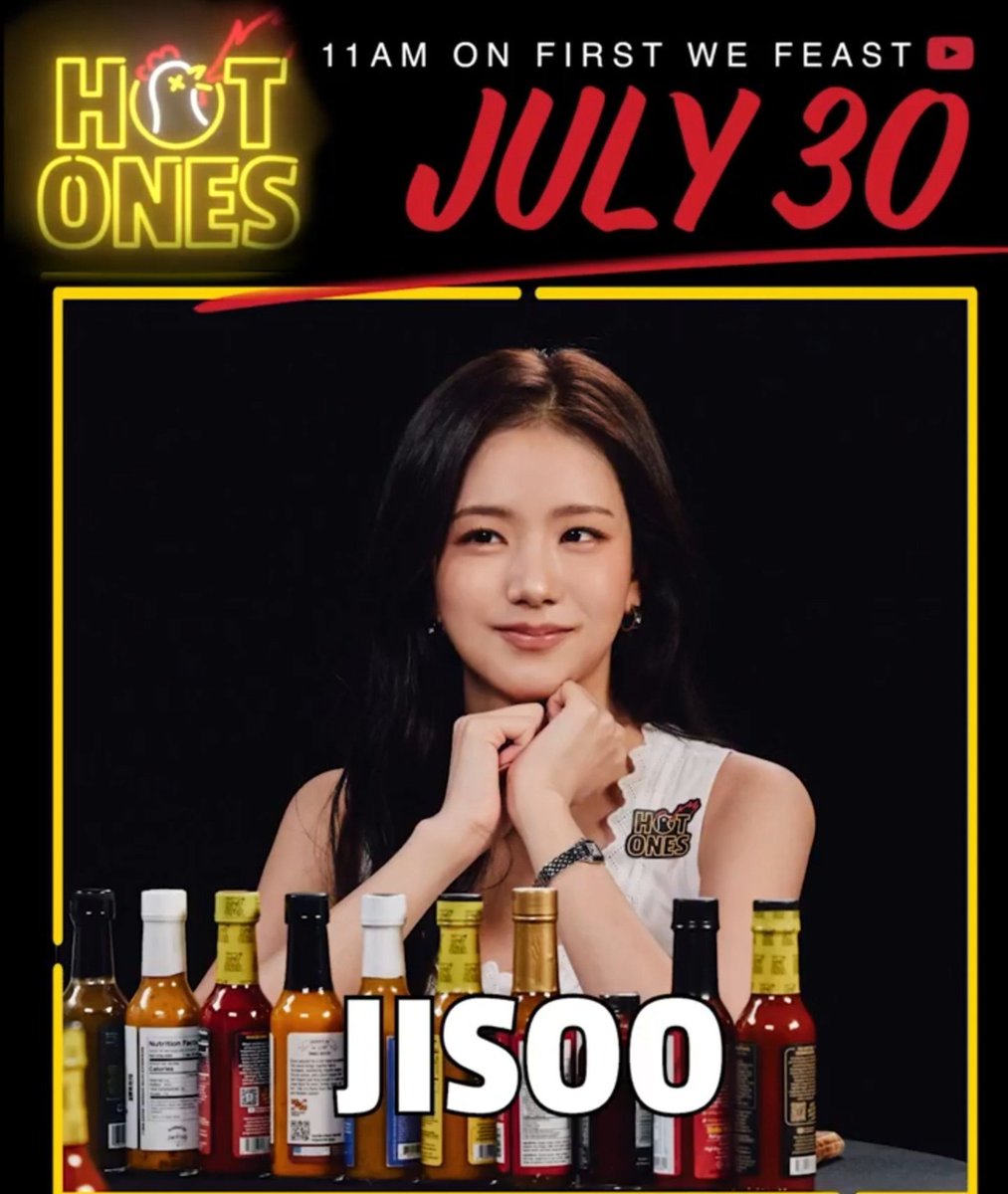 PortalJisoo_'s tweet photo. 🚨 VEIO AÍ! JISOO será a próxima convidada do programa "Hot Ones" no dia 30 de julho. https://t.co/8ju8zxxvEe