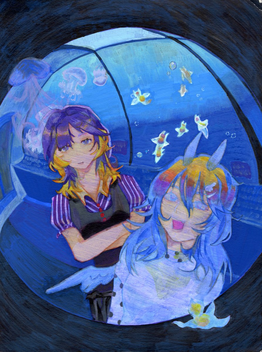 Haengel_'s tweet photo. they're on an aquarium date 🥹
#smallartist #originalcharacter #artist #art https://t.co/ZPfTckPQa7