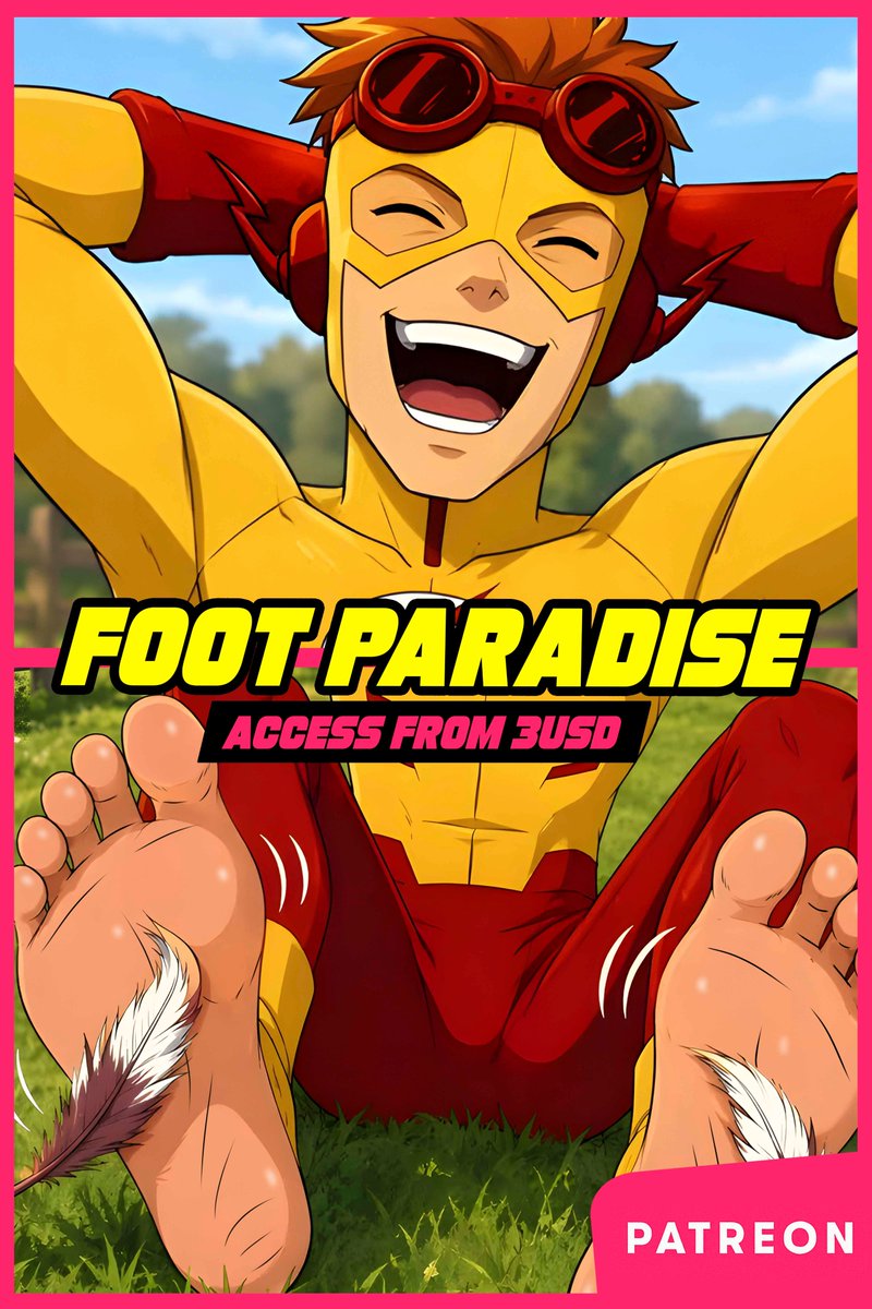 FootParadiseArt's tweet photo. Wally West's feet are extremely sensitive, maybe that's the price he pays for being the most powerful speedster 🤭 https://t.co/MFf1fgMFI6