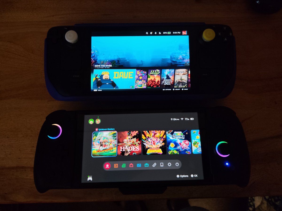 kale471's tweet photo. @DVADigital323 My switch 2 is massive now 😂 but I honestly love it. Previously steam deck was by far the most comfortable handheld for me but now going back too it, I like my switch 2 feel better now https://t.co/uFQt33ByE2