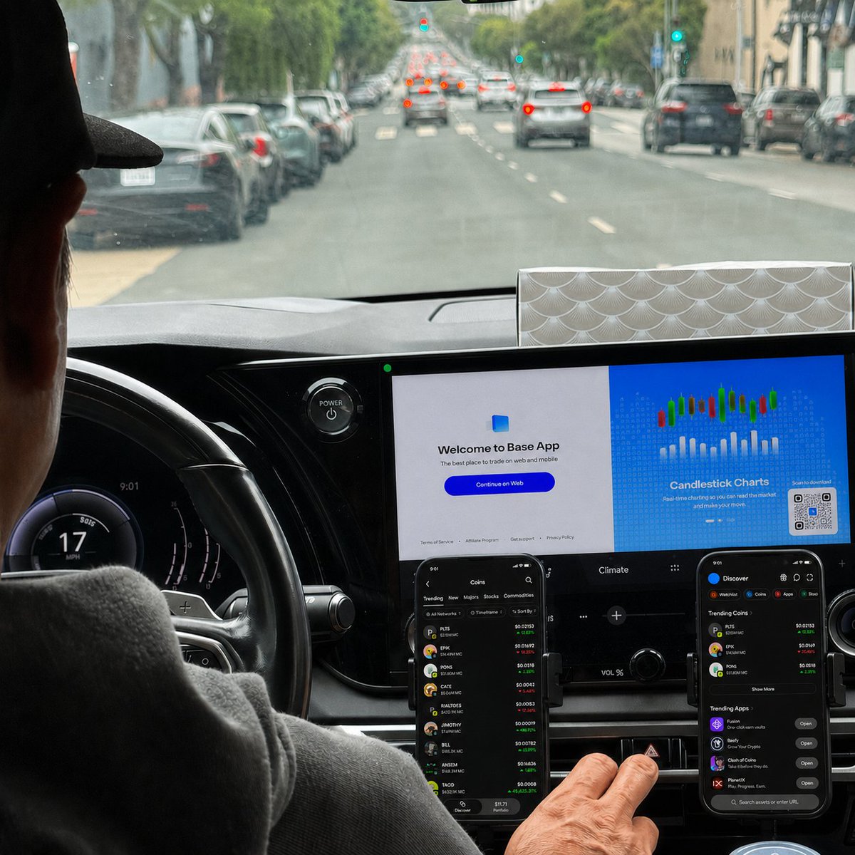 baseapp's tweet photo. Don't use Base App while driving. https://t.co/2izVJRDvi6