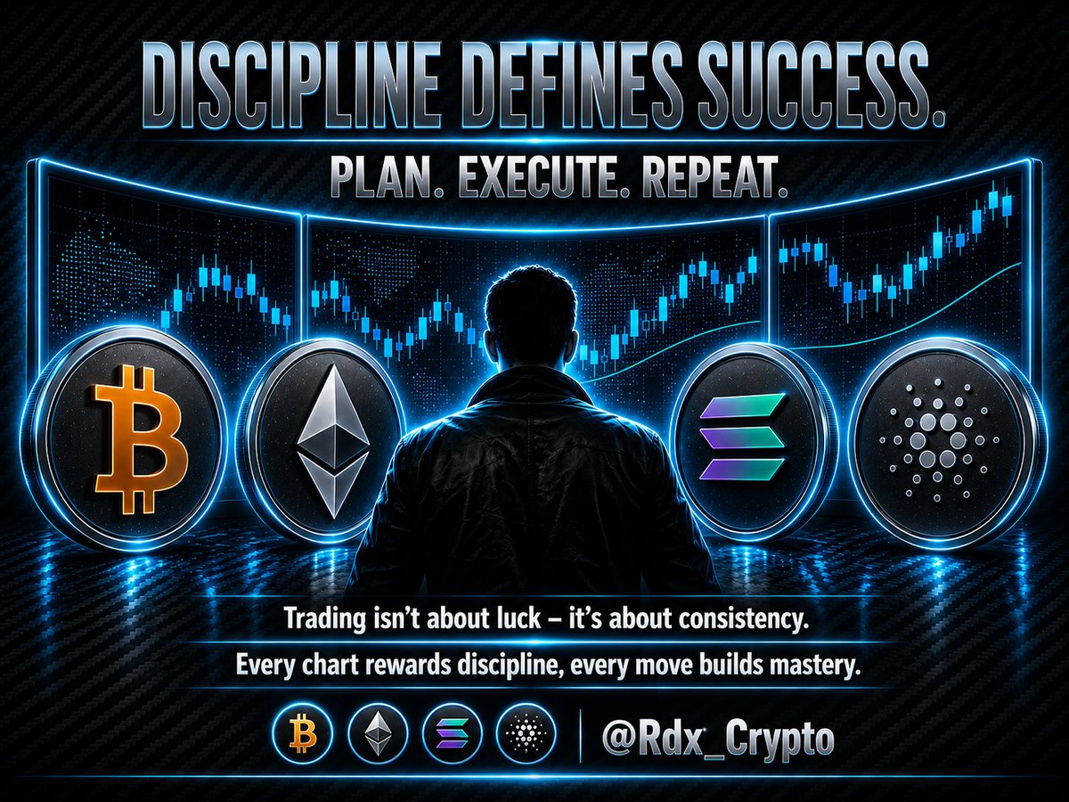 Rdx_Crypto's tweet photo. 💎 DISCIPLINE DEFINES SUCCESS.
> PLAN. 
> EXECUTE. 
> REPEAT.

📊 Trading isn’t about luck — it’s about consistency. Every chart rewards discipline, every move builds mastery.

🚀 Follow @Rdx_Crypto for insights, verified airdrops &amp; Web3 wisdom. 
#Web3   #Discipline  #Bitcoin https://t.co/7CdDQ9JvMb