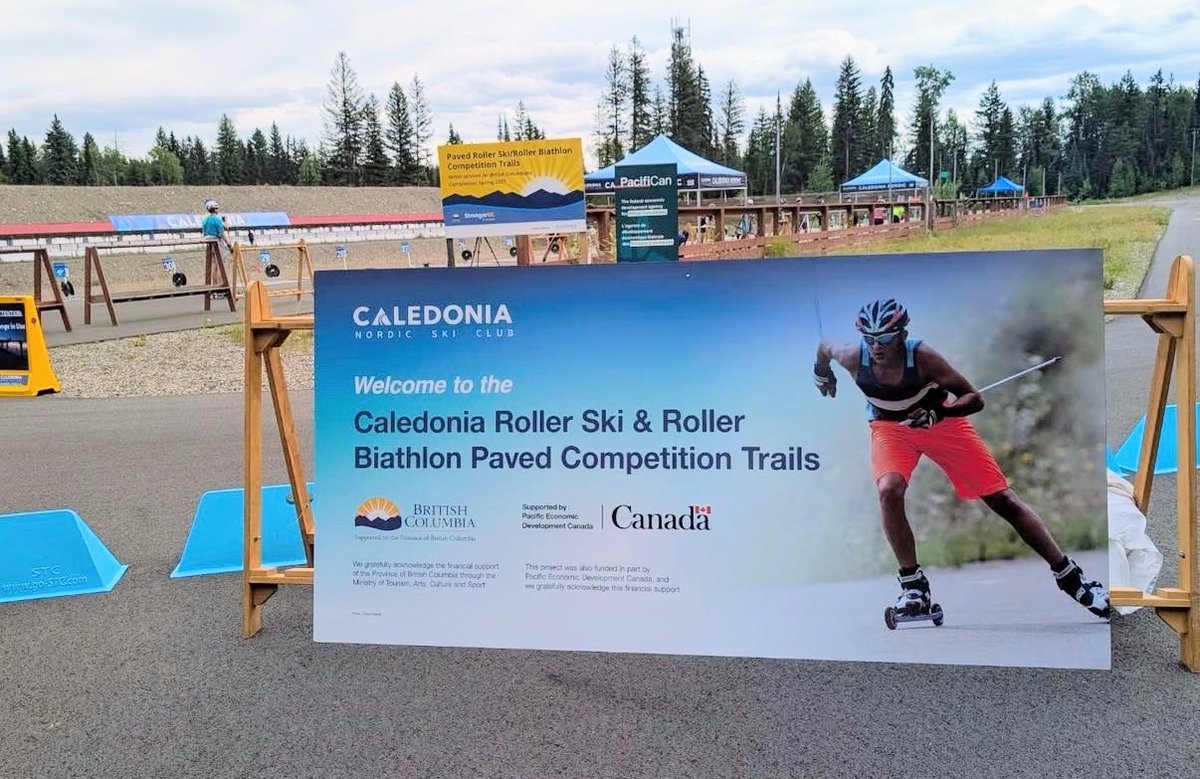biathloncanada's tweet photo. Une étape importante pour le biathlon au Canada !

Félicitations au Caledonia Nordic Ski Club pour l'inauguration officielle de ses nouvelles pistes asphaltées dédiées au ski à roulettes et au biathlon à roulettes au Otway Nordic Centre de Prince George, en Colombie-Britannique! https://t.co/n4qnQXDvFg