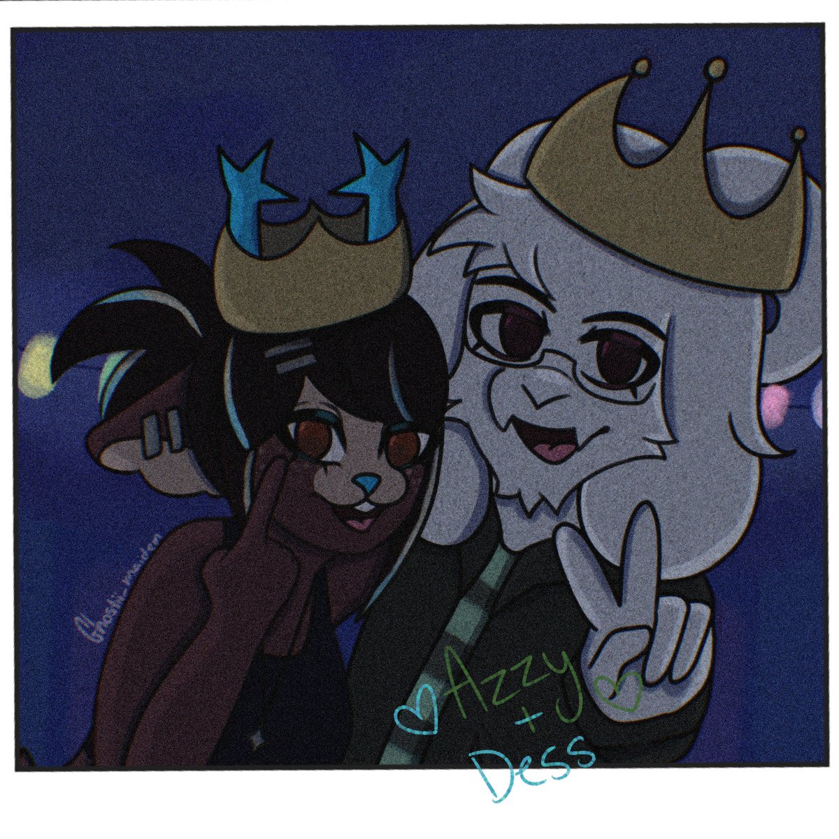 Ghostii_Maiden's tweet photo. Festival Queen and King 🪻
.
.
.
#dessriel #DecemberHoliday #AsrielDreemurr #deltarune https://t.co/JjiR64RDrN