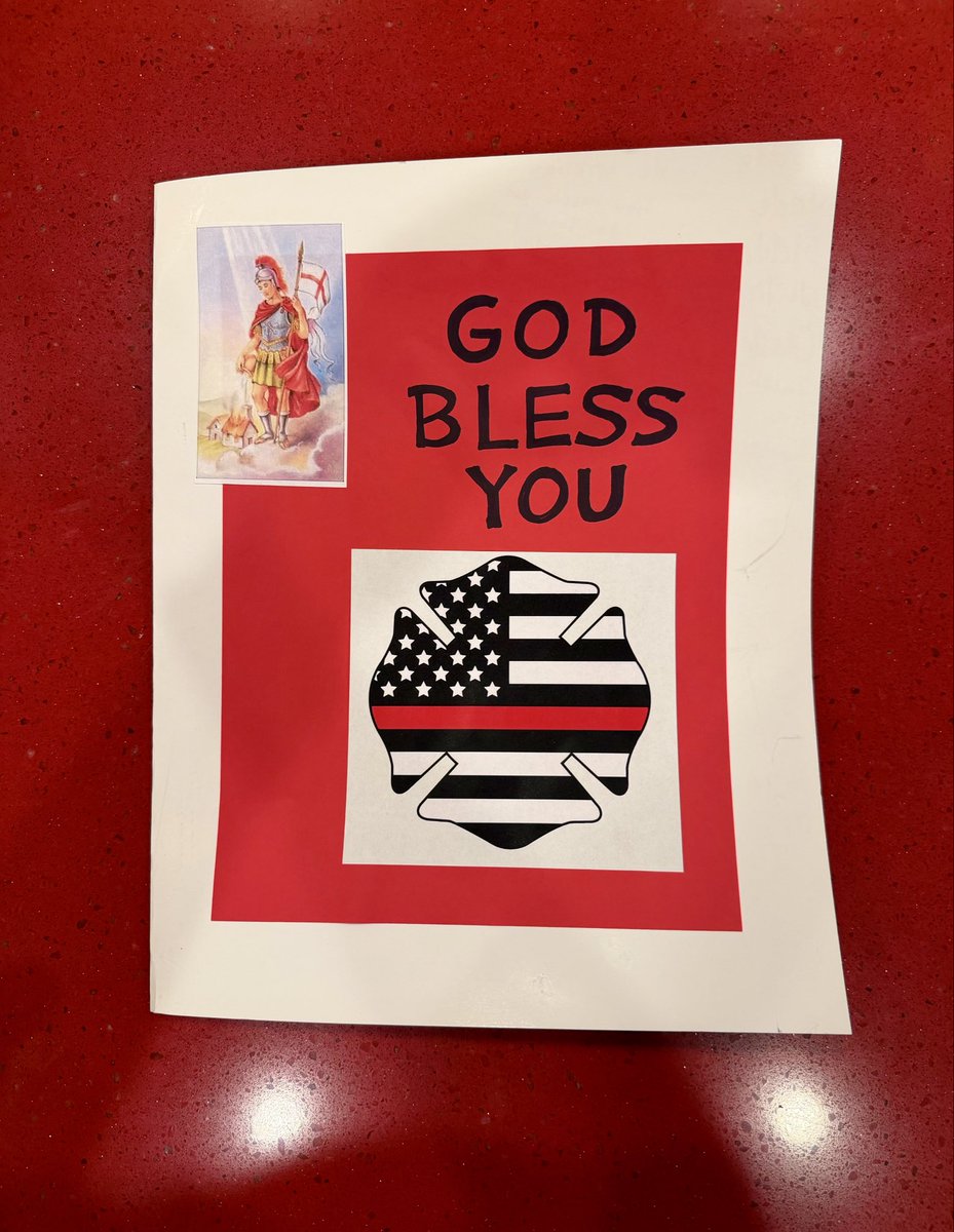 WRFire's tweet photo. A big THANK YOU to the children of Assumption Faith Formation for the Thank You card.  We are proud to serve and appreciate your support!  #woodridge #fire https://t.co/TErdzpaEtV