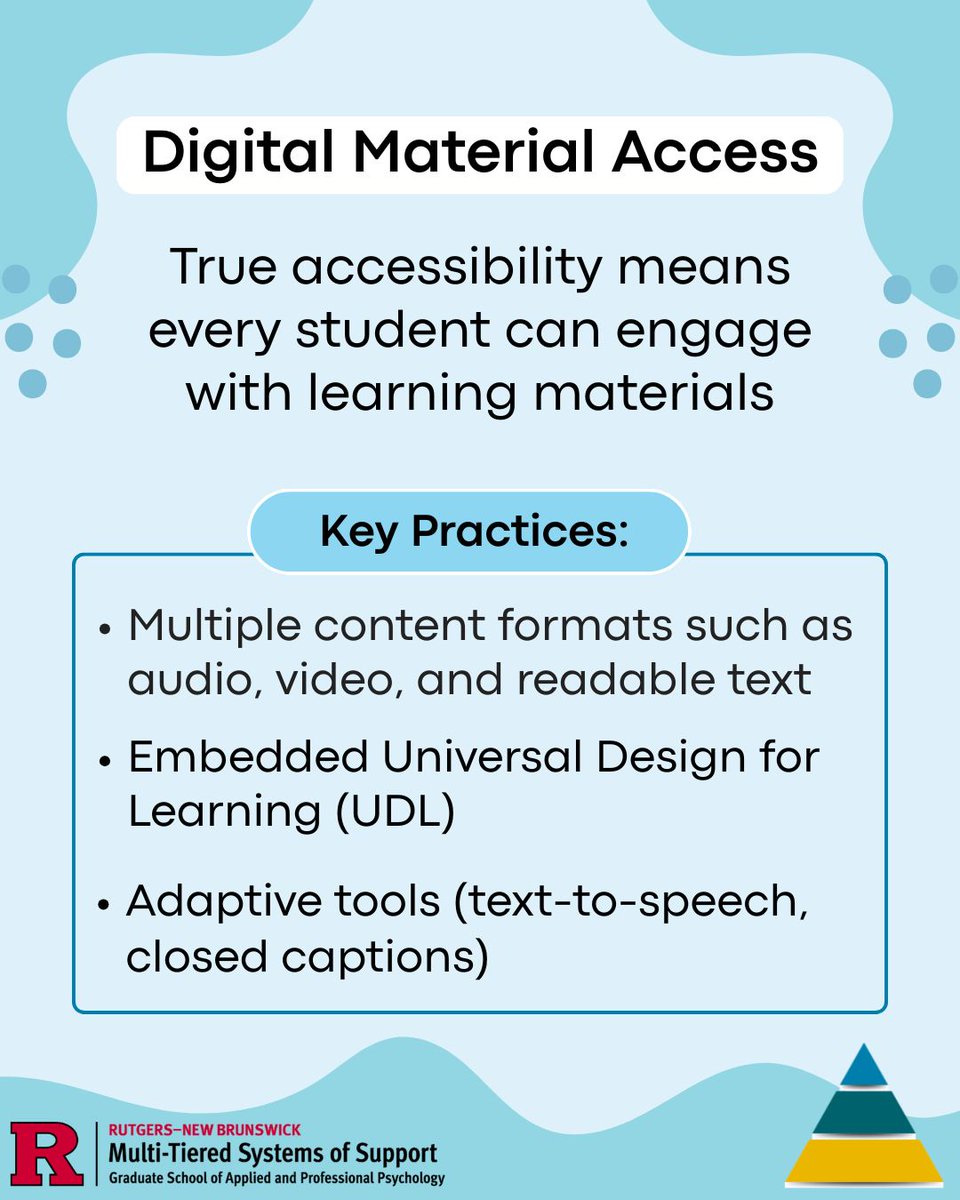 rutgersmtss's tweet photo. Commemorating the ADA Anniversary! ♿️ See how #RutgersMTSS builds accessible schools through digital materials, physical environments, and proactive support tiers. #ADA36 #ThanksToTheADA

Visit our website to learn more: https://t.co/xhJq8Z1ISW https://t.co/a19p1V5q4I