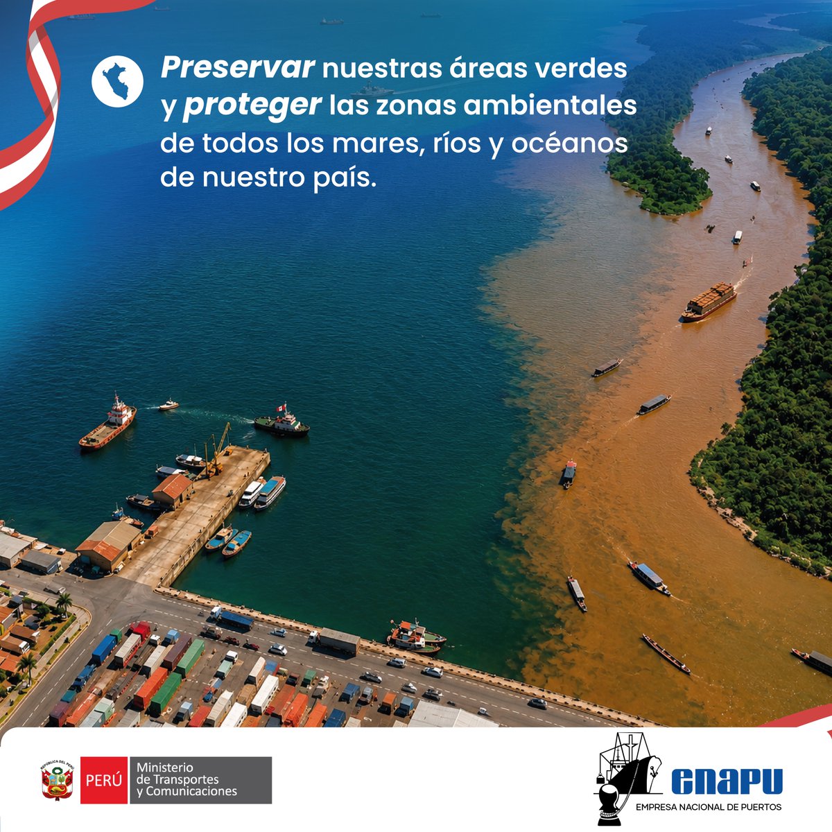 enapuperu's tweet photo. 🇵🇪 En la víspera de las Fiestas Patrias, reafirmamos nuestro compromiso con el desarrollo del Perú. 📷
Cuidando nuestros mares y ríos, fomentando el orgullo patrio, gestionando con transparencia y conectando costa y selva. #ENAPU #FiestasPatrias @MTC_GobPeru https://t.co/h2MtEVlIj7