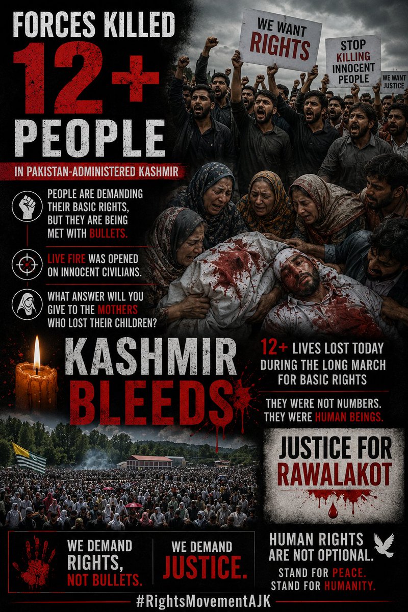 comrade_usama's tweet photo. #RightsMovementAJK #JusticeForRawalakot #KashmirBleeds #HumanRights #StandForHumanity #StopTheViolence #PeaceForKashmir #BasicHumanRights #LongMarch #Justice
@BBCUrdu @AJEnglish @AJENews @UNHumanRights @HRCP87 @HamidMirPAK @ImranRiazKhan @BBCNews https://t.co/PPwCO7MYOi