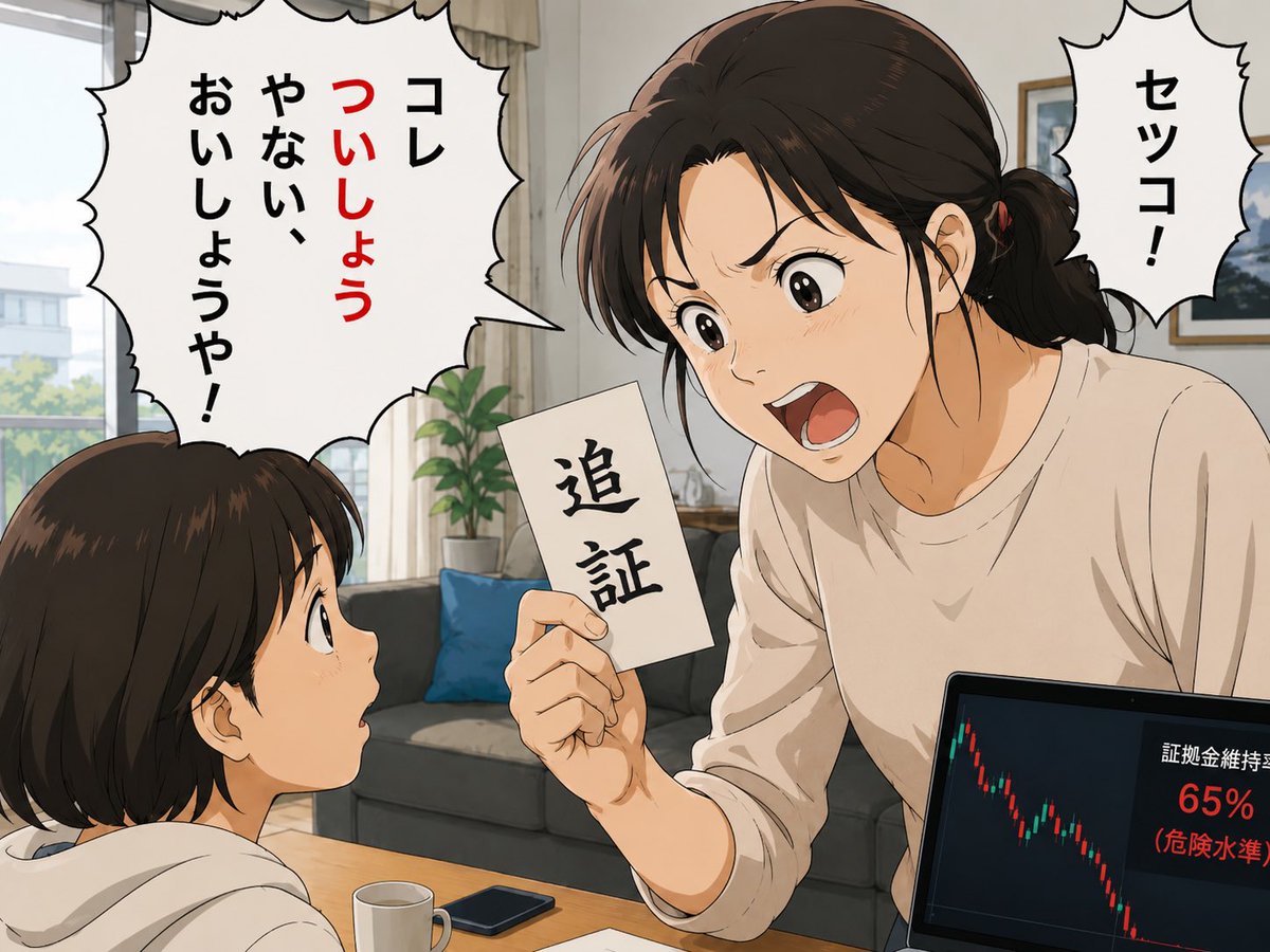 Firemin777's tweet photo. 子供に信用取引を教えるお母さん😀よくある日常の光景😇 https://t.co/Kn8si78kaJ