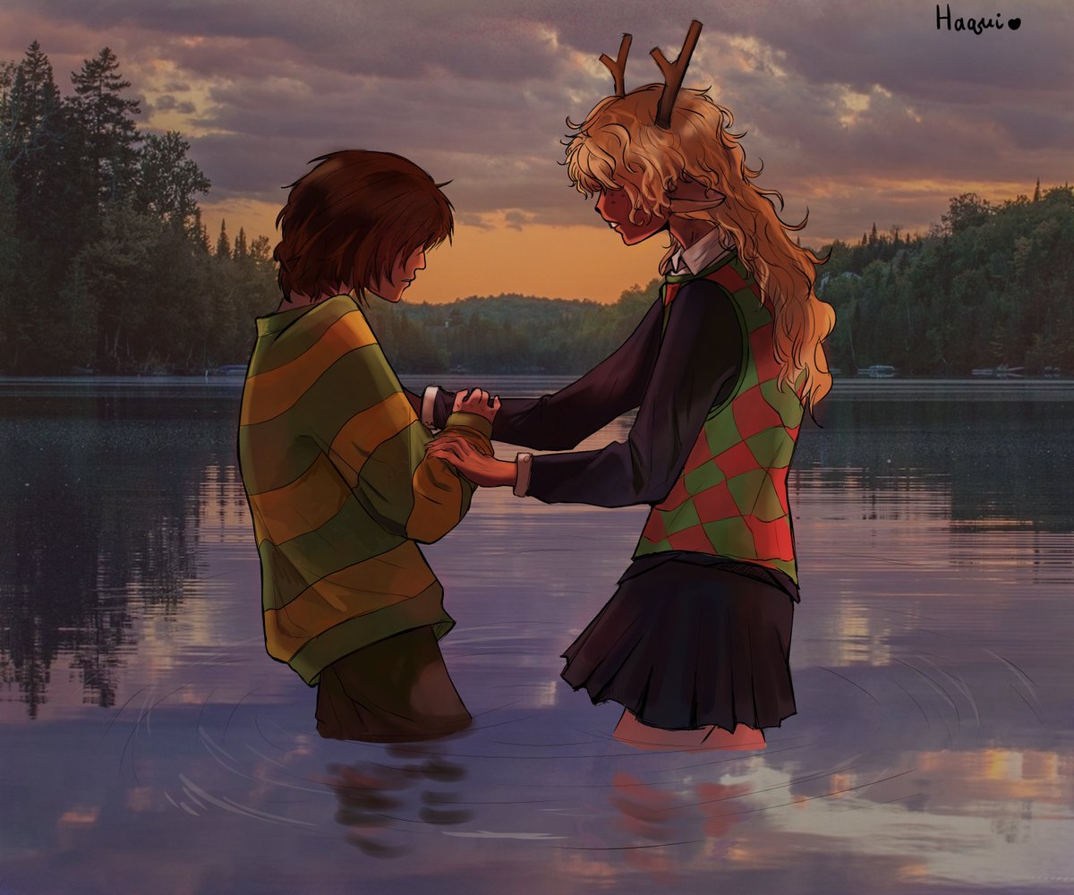 Haquij's tweet photo. Kriselle 
#deltarune #deltarunechapter5 #kriselle #kris #noelle https://t.co/pY4xd4YxDR