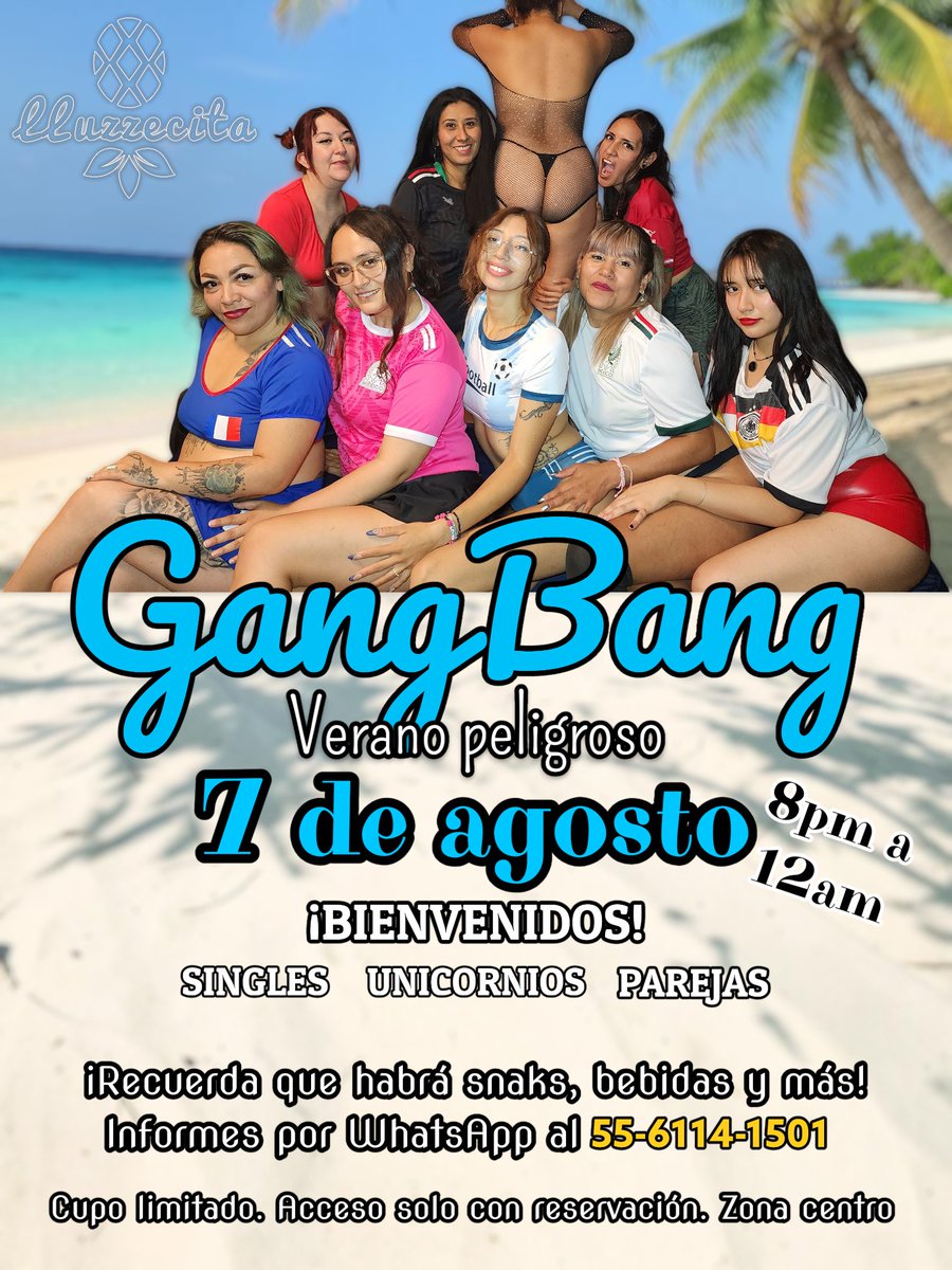Lluzzecita9082's tweet photo. Disfrutemos de este rico Verano peligroso en el próximo
Gangbang LLuzzecita
Informes: 55-6114-1501 https://t.co/aE2Wi30teO