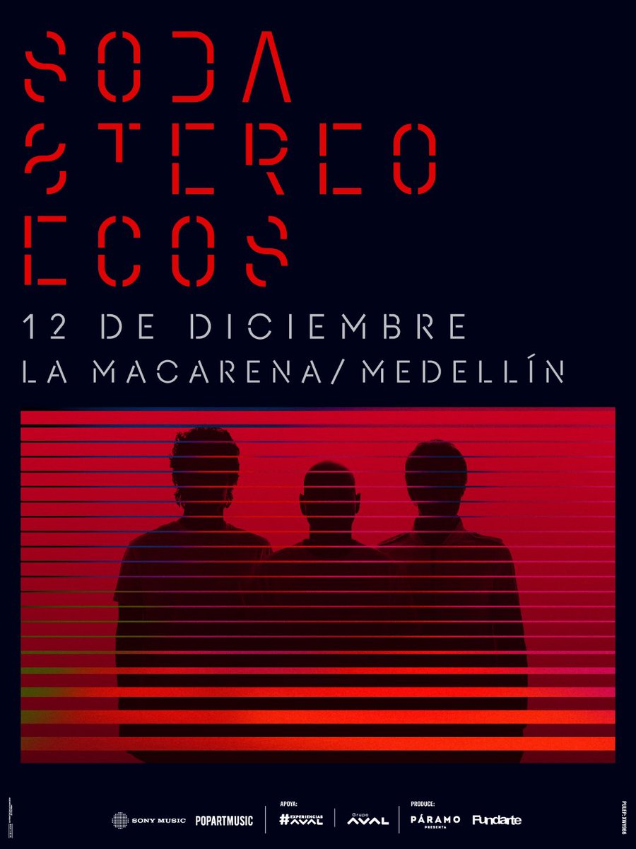 musictrendscol's tweet photo. NUEVO ANUNCIO 🔥

3 increíbles noches no fueron suficientes: ¡SODA STEREO regresa a Colombia 🇨🇴! 

Bogotá | Diciembre 10 | Movistar Arena 📍
Medellín | Diciembre 12 | La Macarena 📍

🎟️ Preventa exclusiva para clientes de los Bancos Aval
🗓️ 29 de julio | 9:00 AM

🎟️ Venta general (todos los medios de pago)
🗓️ 31 de julio | 9:00 AM

Bogotá: https://t.co/Ss4J4R1nWL
Medellín: https://t.co/8AvrKv5mMy