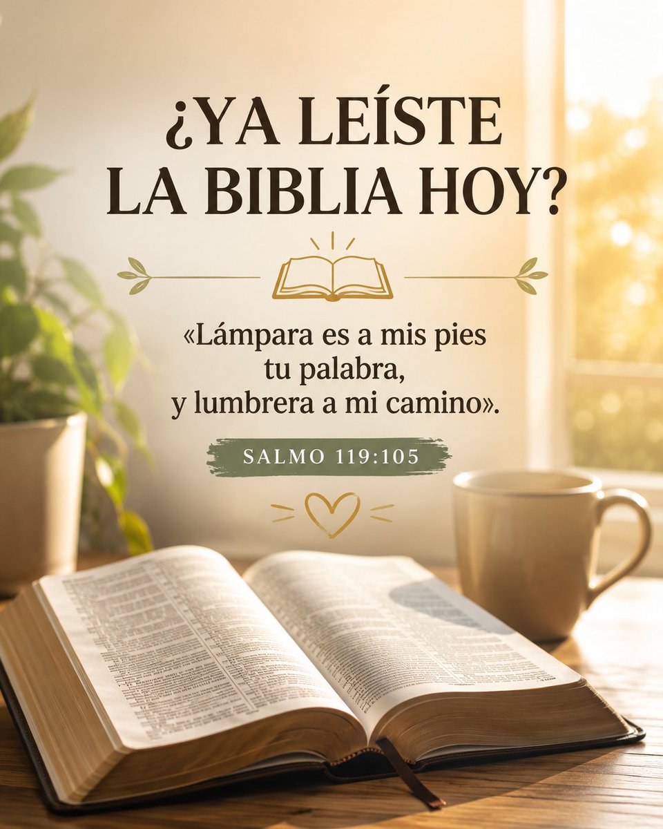 ibncartago's tweet photo. ¿Ya leíste la Biblia hoy? 📖✨ 

«Lámpara es a mis pies tu palabra, y lumbrera a mi camino».
— Salmo 119:105 https://t.co/IoyiUHjY51
