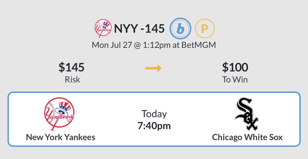 TheChalkVIP's tweet photo. ⚾ MLB

-✏️ Play: Yankees ML

- Odds: -145
- Units: x1

💚👍 https://t.co/5svZBh4bEN