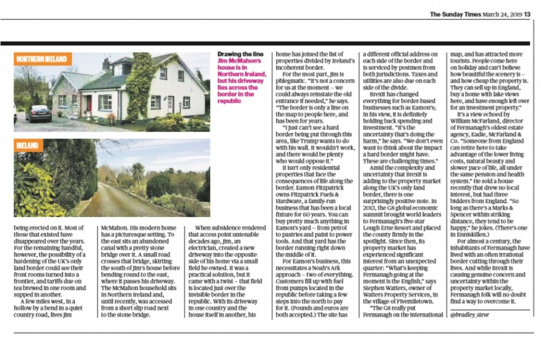bradley_steve's tweet photo. @theiaincameron @geomarcol There are actually houses which the border goes right through - as the below article I wrote for the @TheSTHome @TheTimes in 2019 outlines 🤓 https://t.co/zrfAFY6Quq