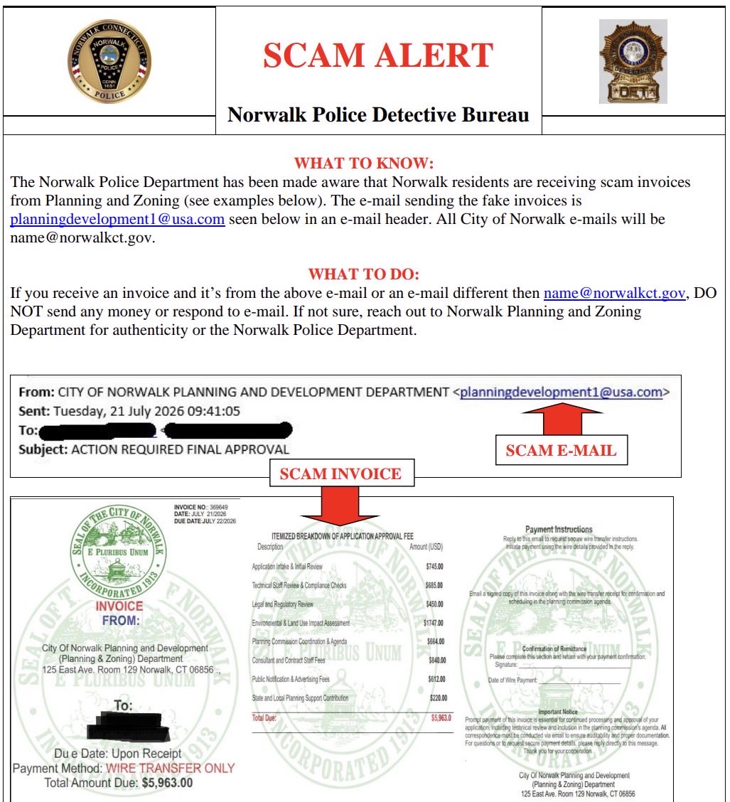 NorwalkCtPD's tweet photo. 🚨 SCAM ALERT 🚨 https://t.co/J8pVYGqk8X