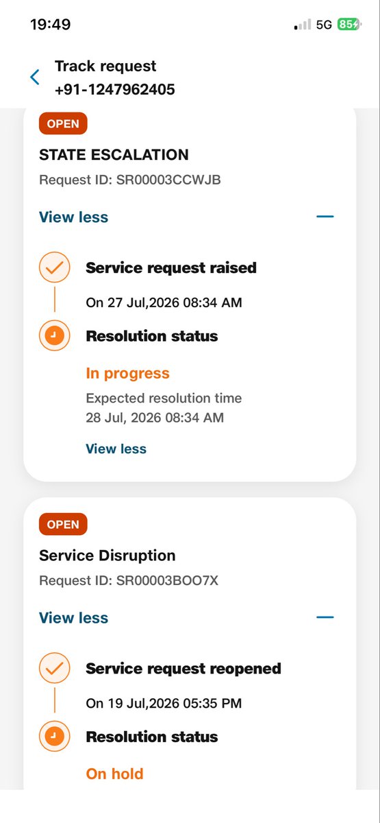 avitrips's tweet photo. @JioCare @JioCare @reliancejio @RIL_Updates: Harshit-by when are you looking at getting back with an update?Our message trail on X is now 22hrs old, with repetitive messages.The complaint is 8+ days old. When is a good time to get an update (forget the resolution!!) https://t.co/dyIOJI14gd