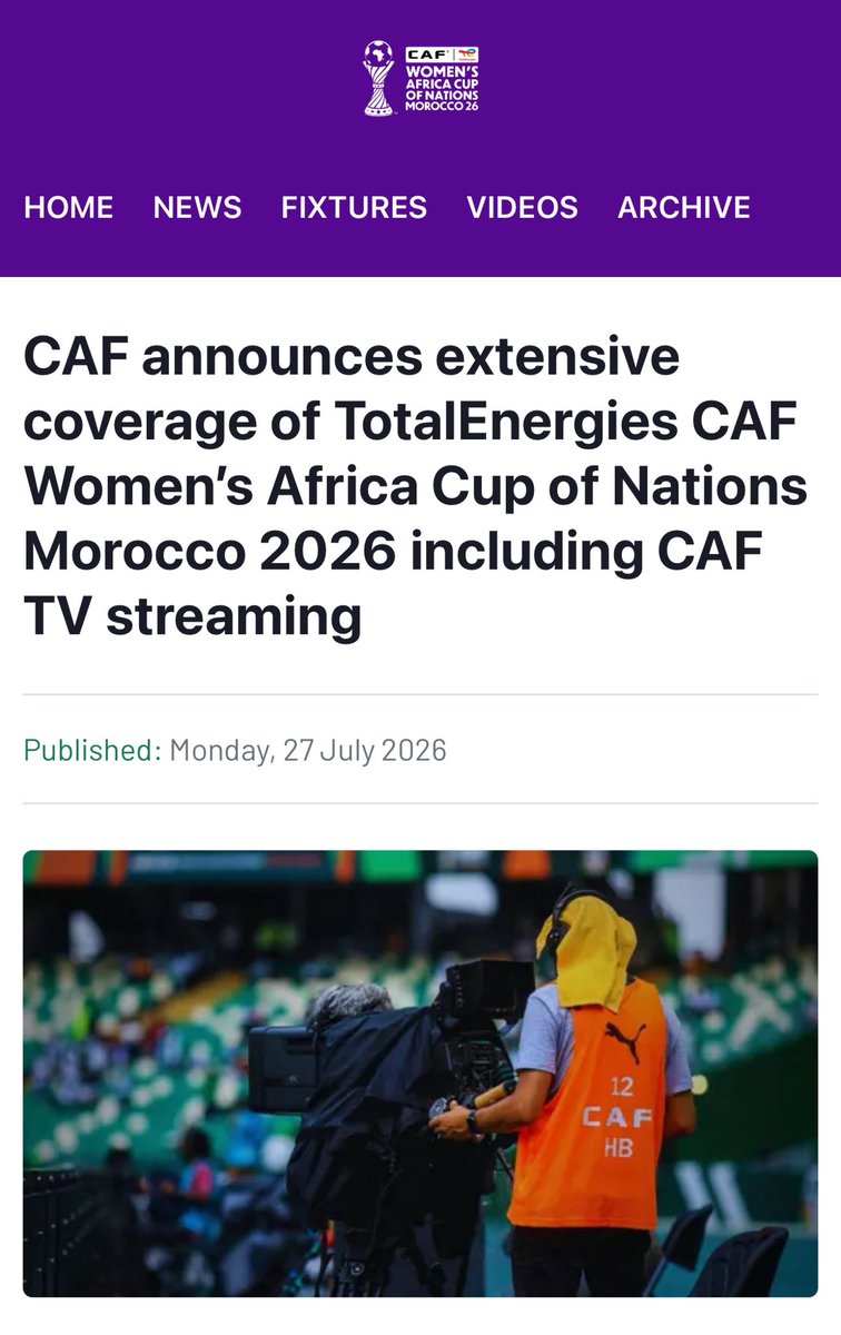 clem_reporter's tweet photo. 🚨📺 La CAF annonce finalement que la CAN féminine 2026 sera également diffusée sur CAF TV dans plusieurs pays internationaux. ⬇️

Les supporters pourront notamment suivre la compétition gratuitement sur YouTube en :

🇪🇸 Espagne
🇬🇧 Royaume-Uni
🇵🇹 Portugal
🇯🇵 Japon
🇰🇷 Corée du Sud
🇮🇳 Inde
🇨🇳 Chine
🇲🇽 Mexique
🇸🇪 Suède
🇳🇴 Norvège
🇩🇰 Danemark
🇫🇮 Finlande
🇷🇺 Russie
🇵🇱 Pologne

(via @CAF_Media)