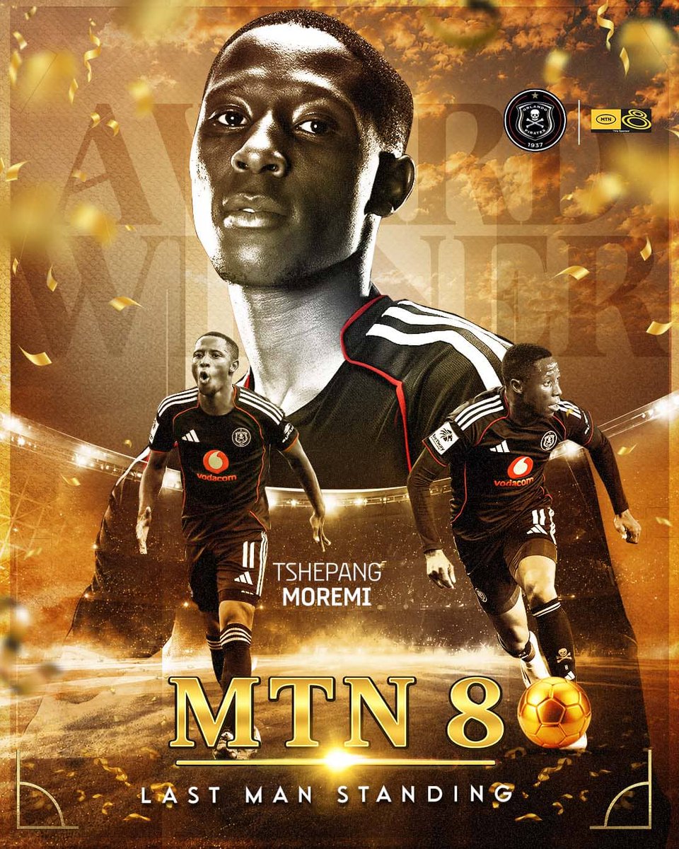orlandopirates's tweet photo. Tshepang Moremi | #MTN8 Last Man Standing

Congratulations to Tshepang Moremi on being recognized as an #MTN8 Last Man Standing.

⚫⚪🔴⭐
#OrlandoPirates
#OnceAlways https://t.co/IaL0jKreOv