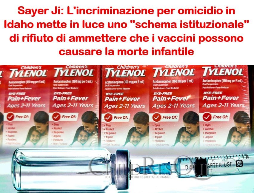 Wondercri1982's tweet photo. #ChildResQue 🌎🇺🇸
🔥RIFIUTO ISTITUZIONALE DI RICONOSCERE E INDAGARE SU GRAVI EVENTI AVVERSI LEGATI AI VACCINI
Italia🇮🇹https://t.co/TvdN2Jwrzy https://t.co/kbWHPfAIrB
