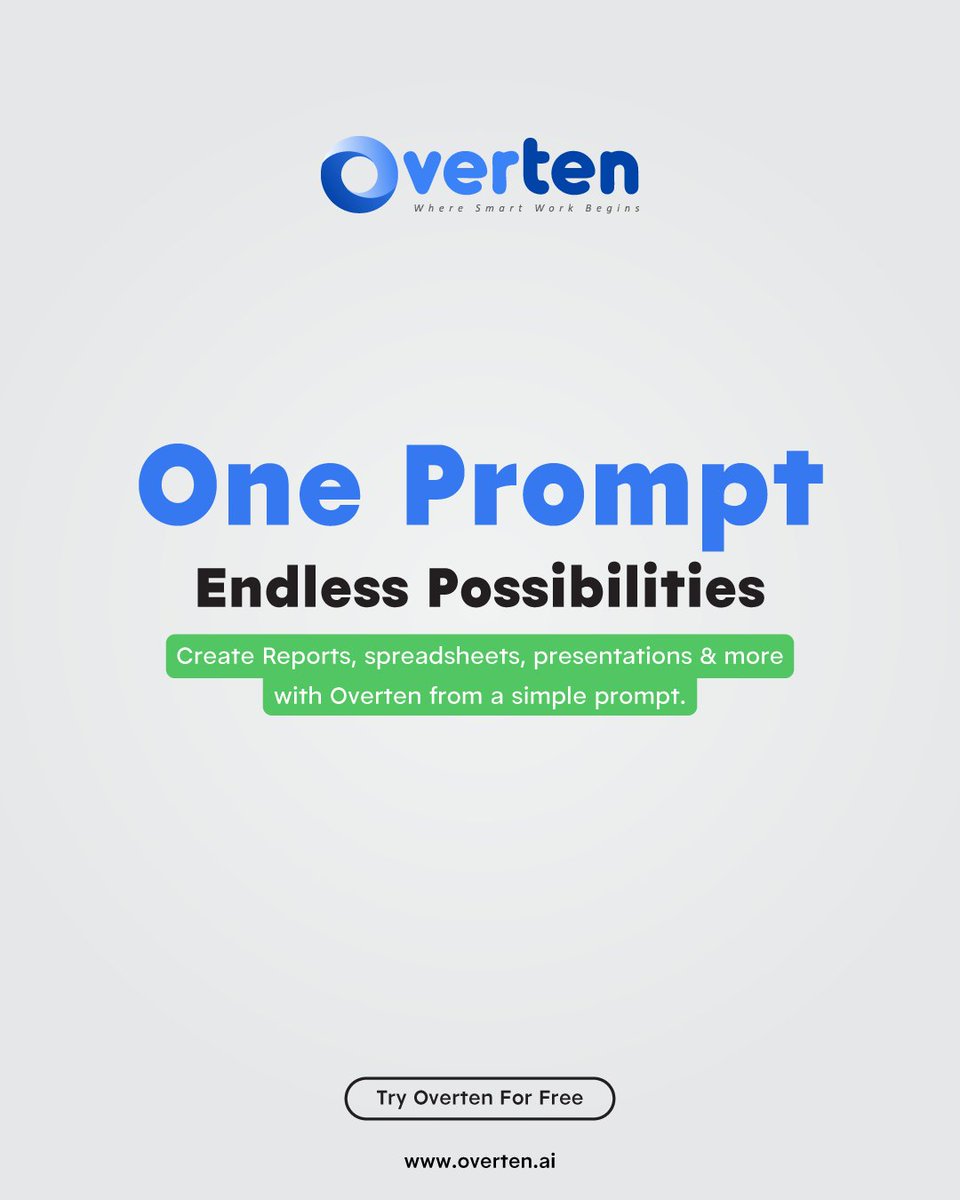 overtenai's tweet photo. Need a report? A spreadsheet? A presentation?

Start with a single prompt and let Overten create what you need, without jumping between tools or repeating yourself.

Work Smarter with Overten AI

#Overten #AI #OfficeSuite #Word #PDF #Excel #PowerPoint #Productivity https://t.co/2Koxn3j2nm