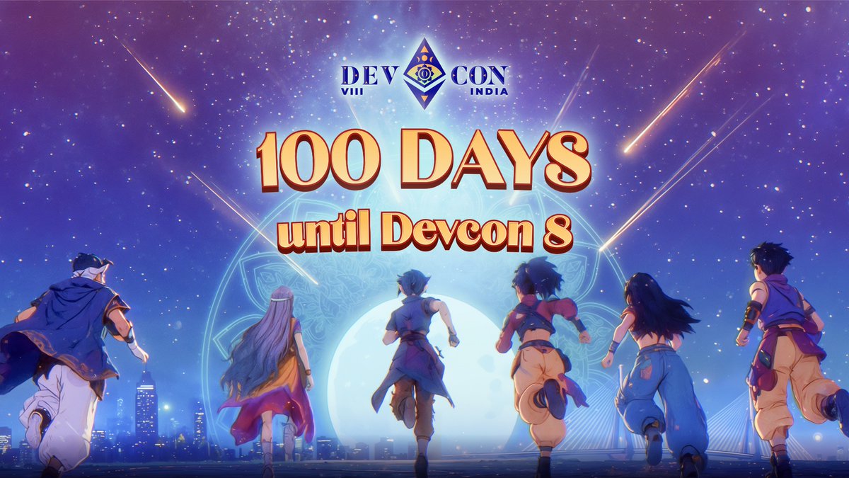 EFDevcon's tweet photo. 100 days until Devcon 8 🇮🇳

In 100 days, Ethereum and open source communities from around the world will come together in Mumbai to learn, build, and shape what comes next

The countdown is on!

November 3–6
https://t.co/KSPdCmrMgE https://t.co/3ievur6gE8