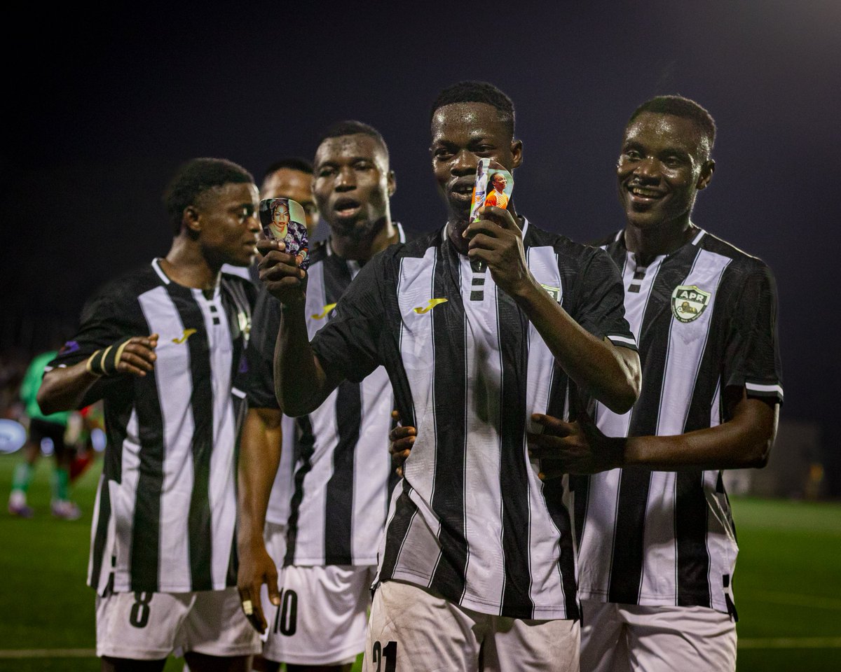 aprfcofficial's tweet photo. MAMADOU TRAORÉ CELEBRATING HIS FIRST GOAL IN APR FC JERSEY ⚫⚪
#APRFC #CLUBGIANT #CECAFAKAGAMECUP2026 https://t.co/ckeMmtbEpa