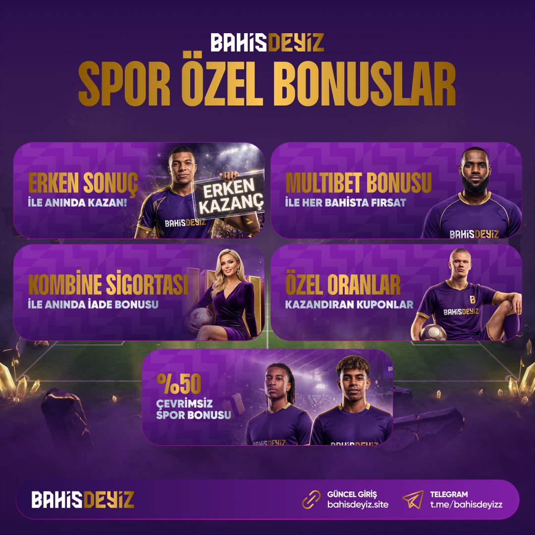 Bahisdeyizz's tweet photo. 🚀 Özel spor bonusları, yüksek oranlar ve kazandıran fırsatlar seni bekliyor!

🏆 Kuponunu oluştur, avantajları yakala! 💎

BahisDeyiz ile spor heyecanı şimdi başlıyor! 🟣

🔗  GÜNCEL GİRİŞ (https://t.co/FVBTysUTT6) https://t.co/cP5ZmQqrPr