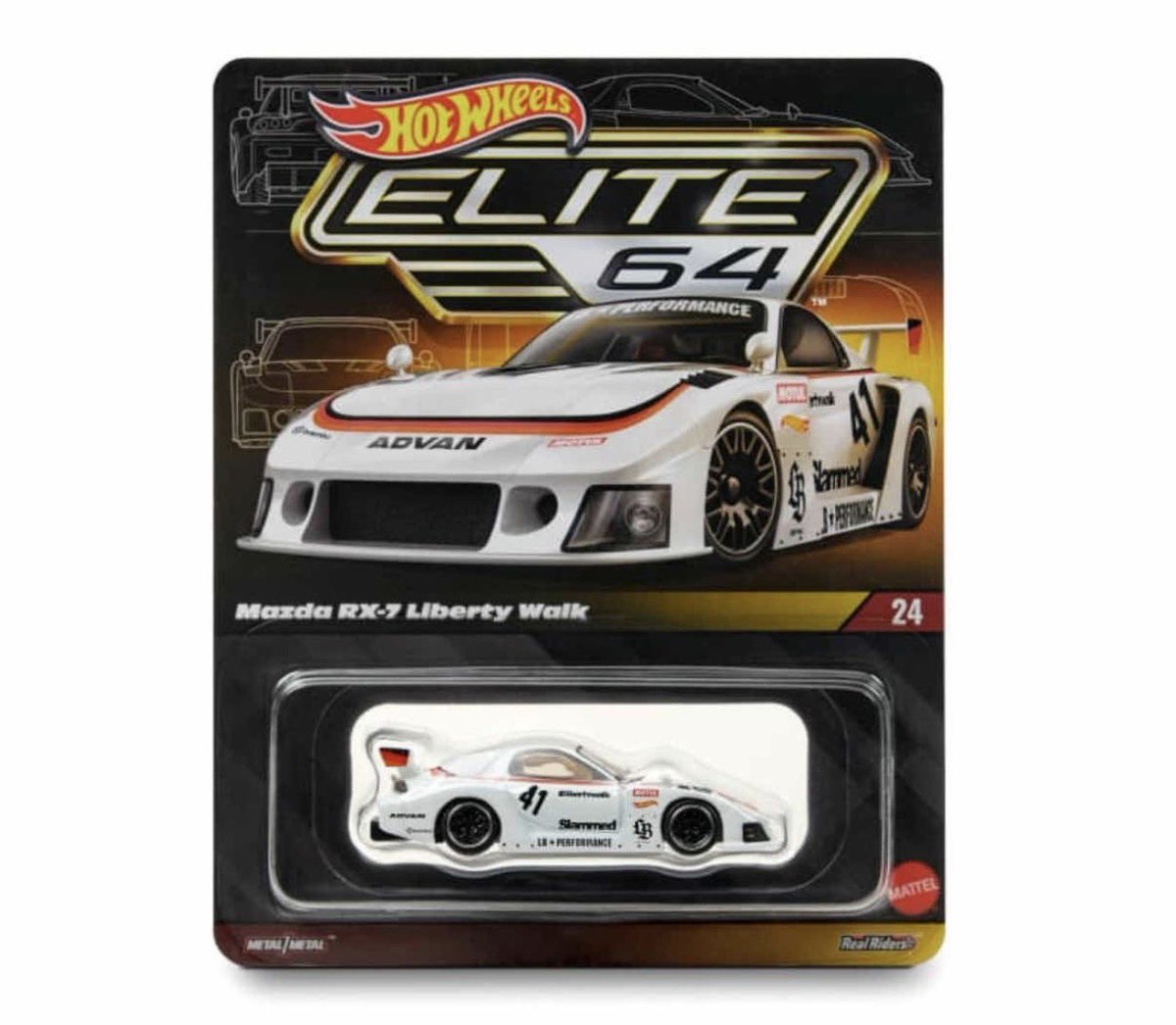 DiecastHype's tweet photo. The next Hot Wheels Elite 64 release is the Liberty Walk Mazda RX-7 (#24), finished in a clean Advan-inspired livery. Another solid addition to the Elite 64 lineup for JDM collectors.

Release: July 30 at 9:00 AM PT
Price: $22 

Will you be adding this one to your collection?

#HotWheels