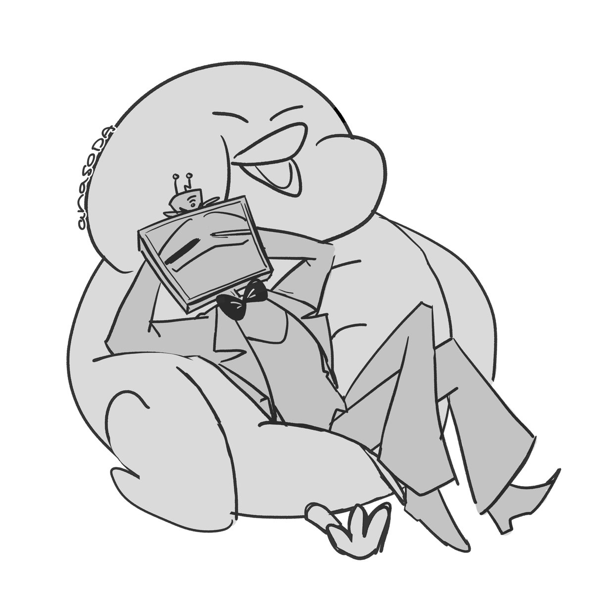 anasoda_ka's tweet photo. [Day 250 of daily Hazbin since S2]  I wonder where Vox got that big duck plush... 😏

Commission sketch for a friend! 🥰

#HazbinHotel #HazbinHotelFanart #HazbinHotelVox https://t.co/NkqnJUrSu2