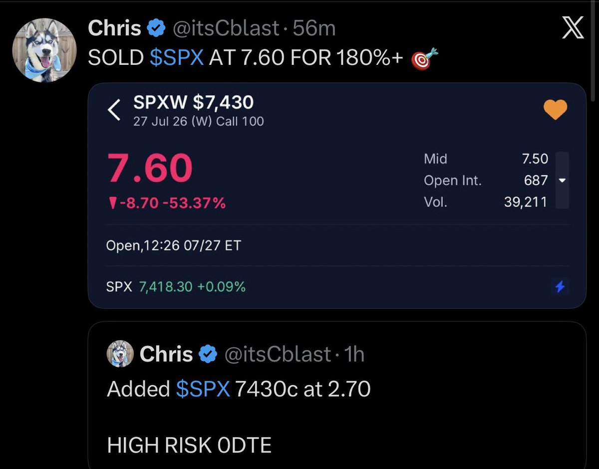 itsCblast's tweet photo. Check Again, Sold $SPX for 180% 💰 https://t.co/cdD0Ziu5NC