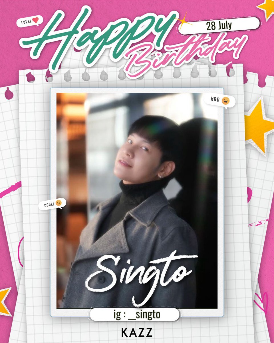 Kazzmagazine's tweet photo. HAPPY BIRTHDAY TO SINGTO @stjinx_maya 
 
สุขสันต์วันเกิดนะคะสิงโต วันเกิดปีนี้ขอให้สิงโตมีความสุขมาก ๆ ได้ทำสิ่งในสิ่งที่รักและสิ่งที่ฝันเอาไว้อย่างมีความสุขและประสบความสำเร็จ ล้อมรอบไปด้วยเรื่องดี ๆ นะครับ 🤍

#KAZZMAGAZINE #SingtoPrachaya https://t.co/NLK8gEoqLk