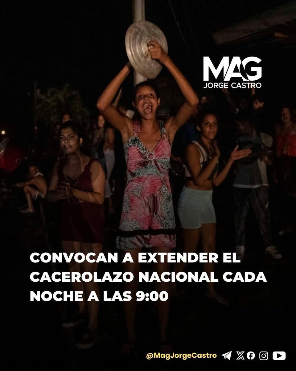 BellaLula20's tweet photo. ESTO NO SE PUEDE PARAR 🇨🇺 21h #CacerolazoNacional #CubaPaLaCalle
ABAJO LA DICTADURA, NO MÁS REPRESIÓN, NO MÁS MISERIA, NO MÁS HAMBRE. #CubaNext https://t.co/svQWCr7iE4