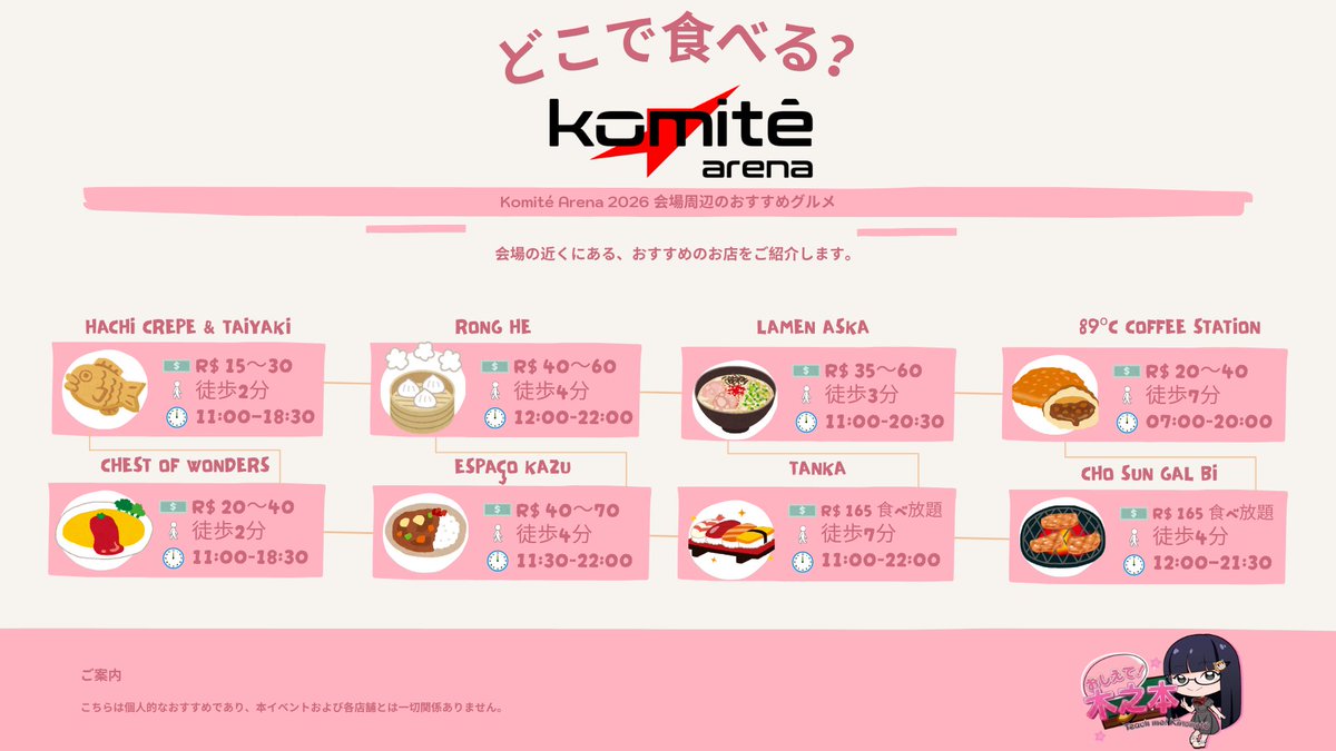 _Kinomot0's tweet photo. 🇧🇷Não sabe onde comer no Komite Arena? Confira minhas recomendações! 
🇨🇱¿No sabes dónde comer en el Komite Arena? Mira mis recomendaciones.
🇺🇸Looking for places to eat at Komite Arena? Here are my recommendations!
🇯🇵Komite Arenaで食事に迷ったら？おすすめのお店をご紹介します！ https://t.co/zNh9Z6WeOA